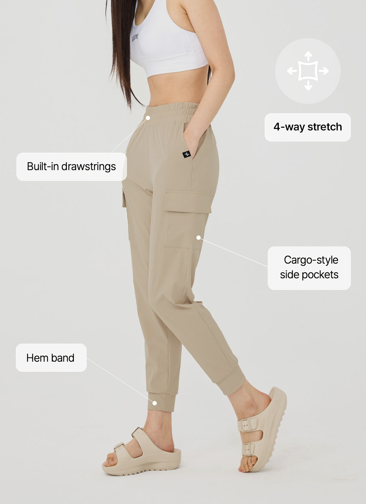 Ice Comfort Cargo Jogger Pants for Men - Lightweight, Stretchable & Breathable Workout & Lounge Pants - Perfect for Running, Gym, Travel & Casual Wear