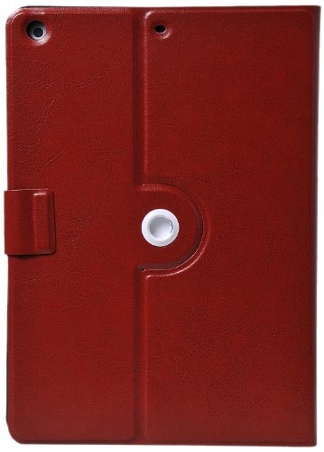 APEXEL 360° Rotatable Leather Case with Stand for Apple iPad Air 5 (5th Gen) - Premium Brown PU Cover - Perfect for Work, Travel & Home Use