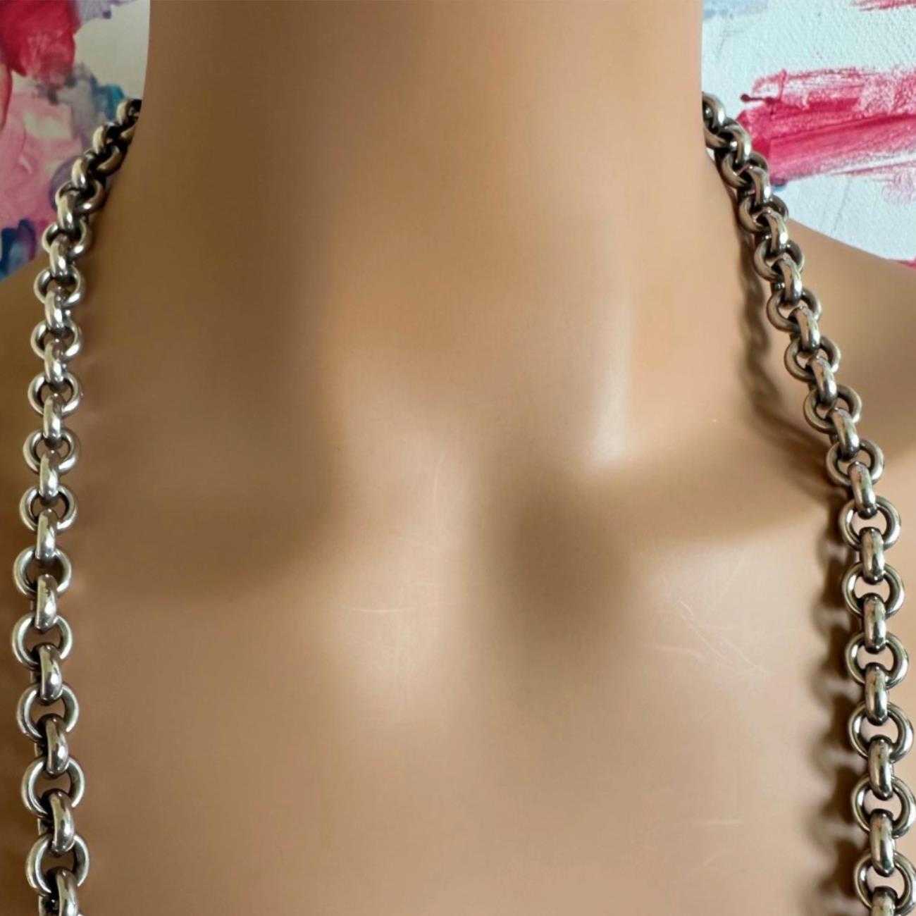 Authentic Tiffany & Co Sterling Silver Circle Link Long 32