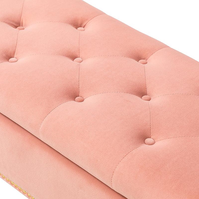 Lenore Upholstered Storage Bench with Cushion Seat - Modern Upholstered Ottoman for Bedroom, Living Room & Entryway - Multi-Functional Storage Furniture for Home Organization