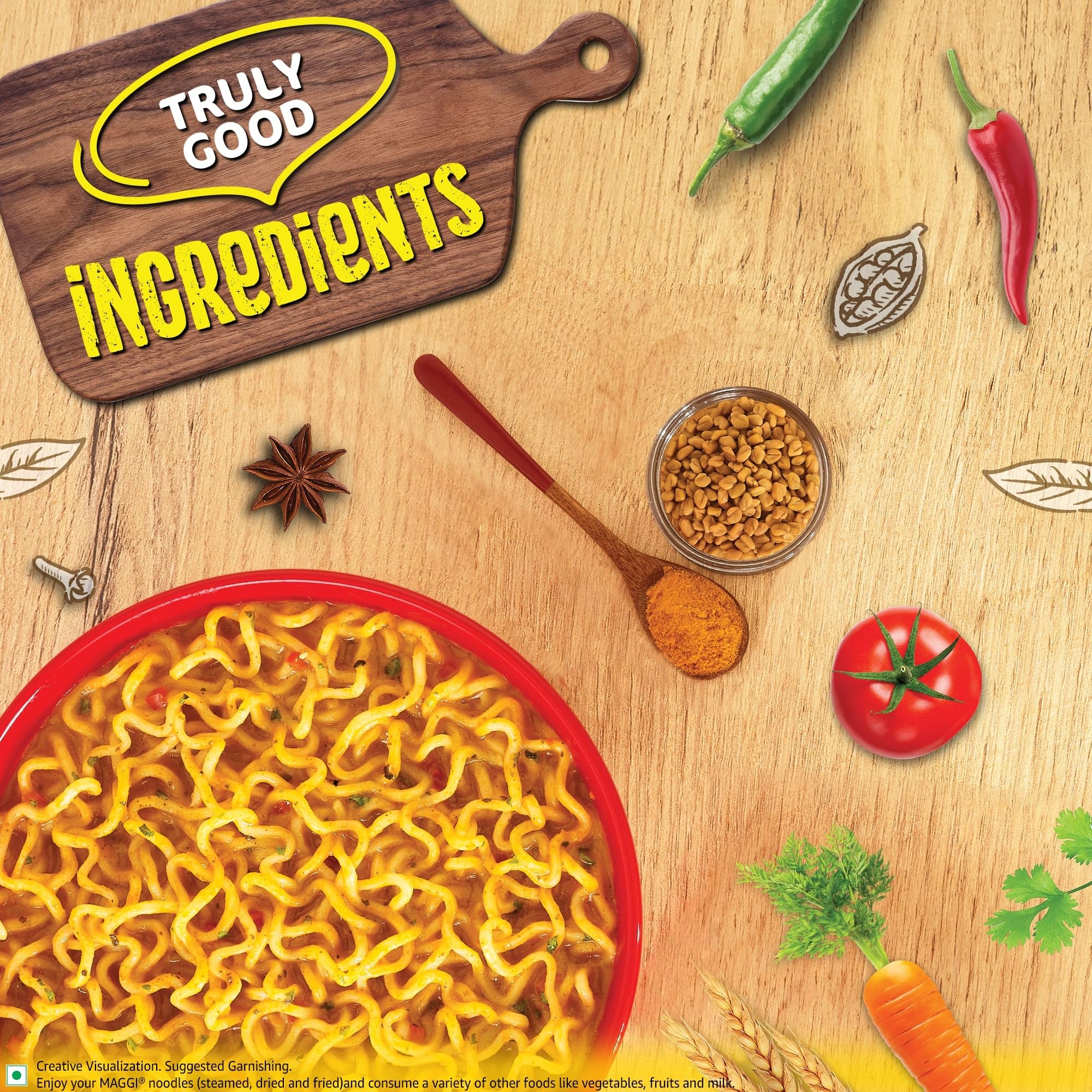MAGGI 2-Minute Instant Masala Noodles - Iron Enriched, Premium Spices, Classic Flavor (560g) | Quick Meal, Snack, Lunchbox & Emergency Food for Busy Days