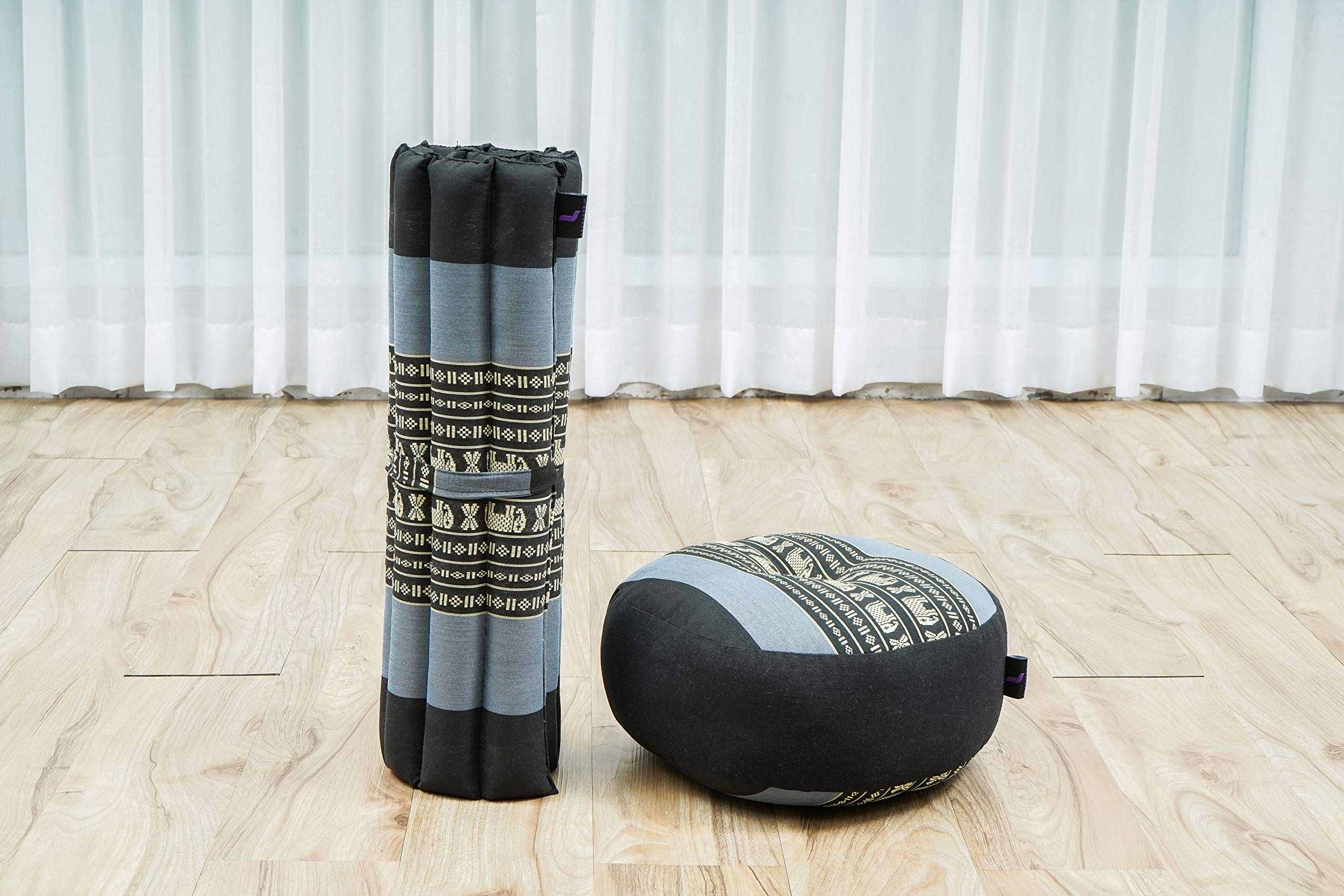 Premium Meditation Cushion Set - Zafu Yoga Pillow & Zabuton Mat with Natural Kapok Filling for Comfortable Seated Meditation, Yoga & Mindfulness Practice at Home or Studio
