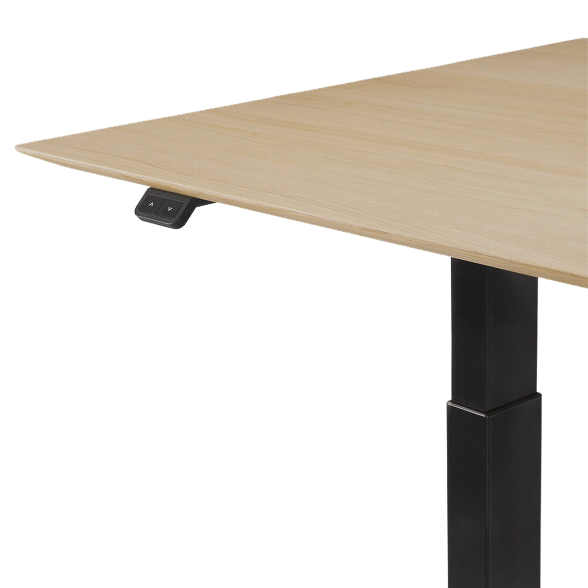 Adjustable Rectangle Desk with Cable Management - 140cm (Oak & Black) | Ergonomic Home Office & Study Desk for UK Workspaces