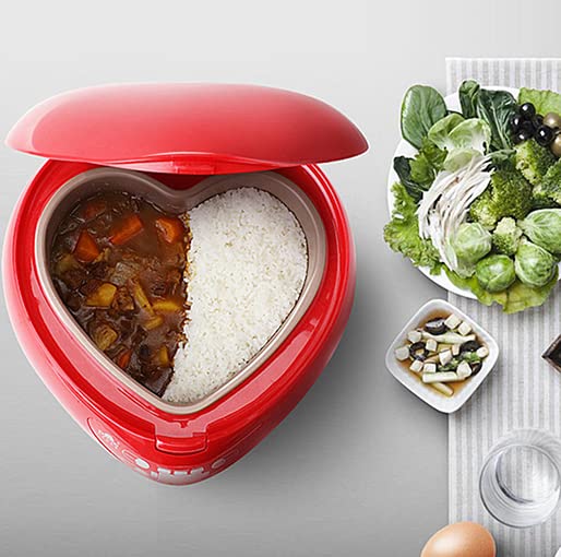 1.8L Heart-Shaped Rice Cooker - Multi-Function Electric Pot for Cooking Rice, Porridge, Soup & Cakes | Perfect for Small Families, Dorms & Romantic Dinners | BUYAEAR Red Kitchen Appliance