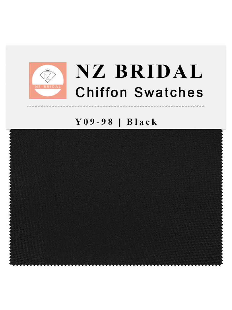 Premium Black Chiffon Fabric Swatches - Soft & Lightweight Material for Dresses, Scarves & DIY Sewing Projects - 12