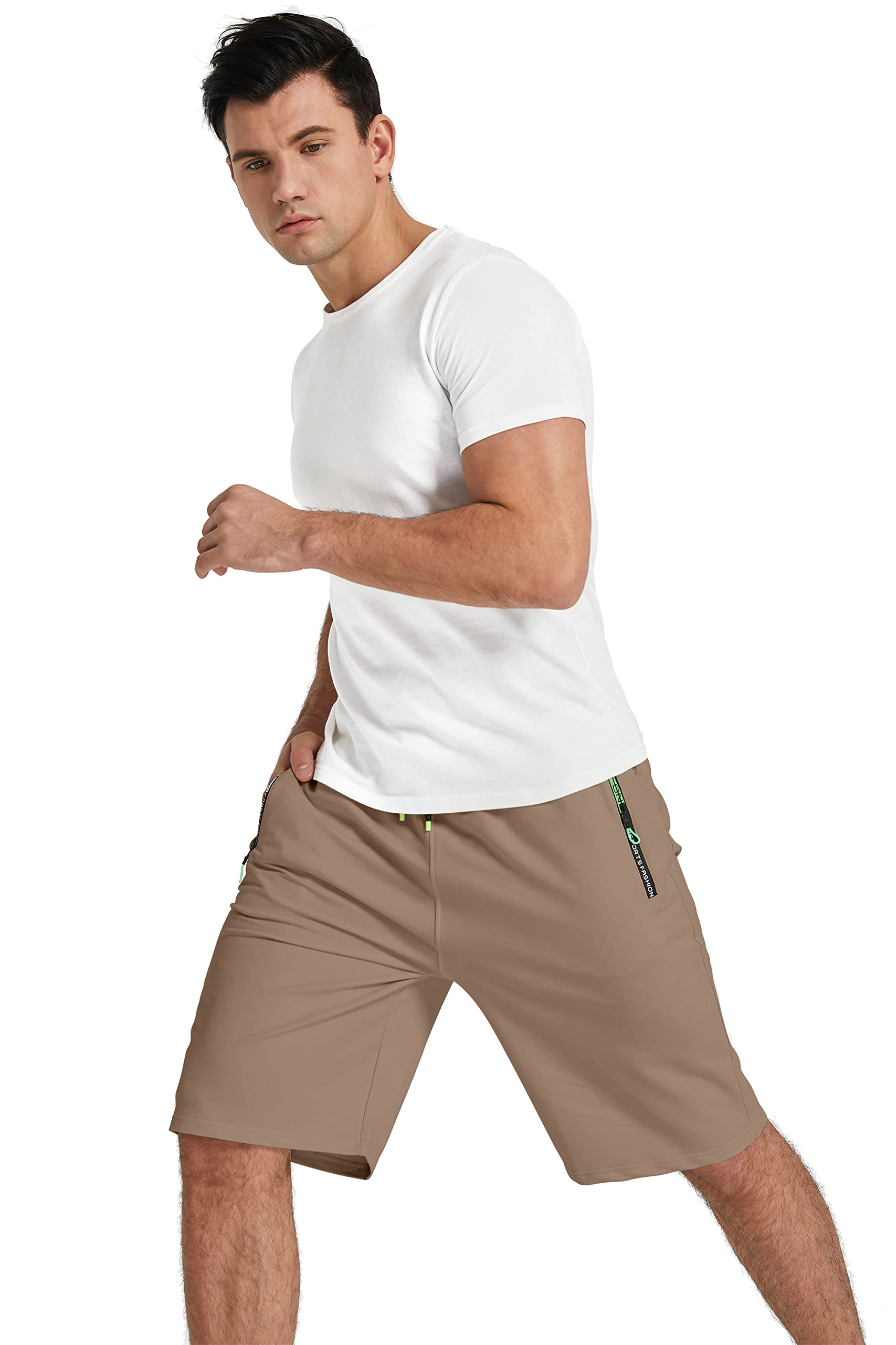 YTD Men's Casual Classic Fit Drawstring Shorts - Elastic Waist with Pockets - Perfect for Summer, Beach, Swimming & Outdoor Activities