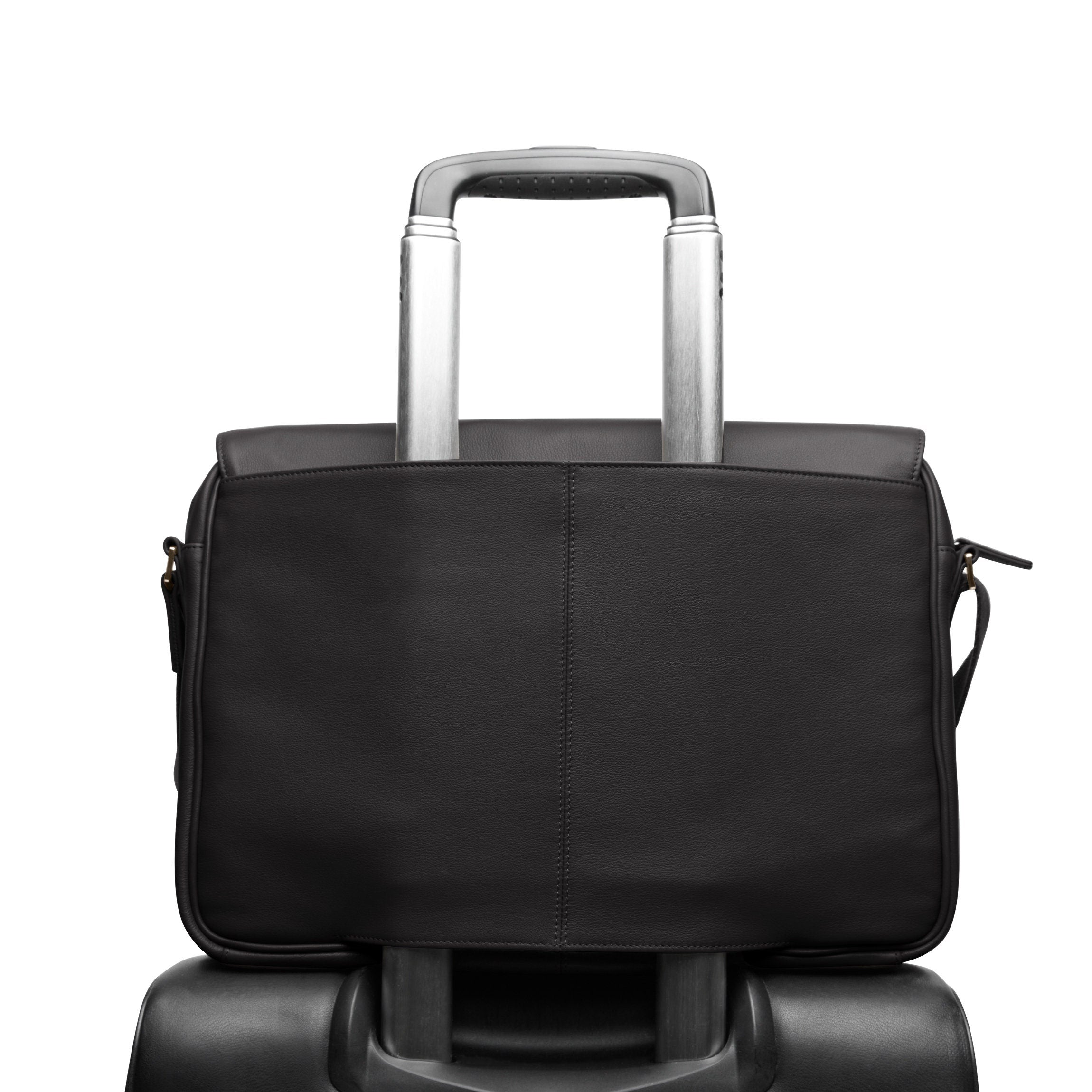 Premium Black Onyx Laptop Messenger Bag for Men & Women - Durable Waterproof Work & Travel Briefcase - Fits 15.6 Inch Laptop for Office, Business, Commuting & College Use