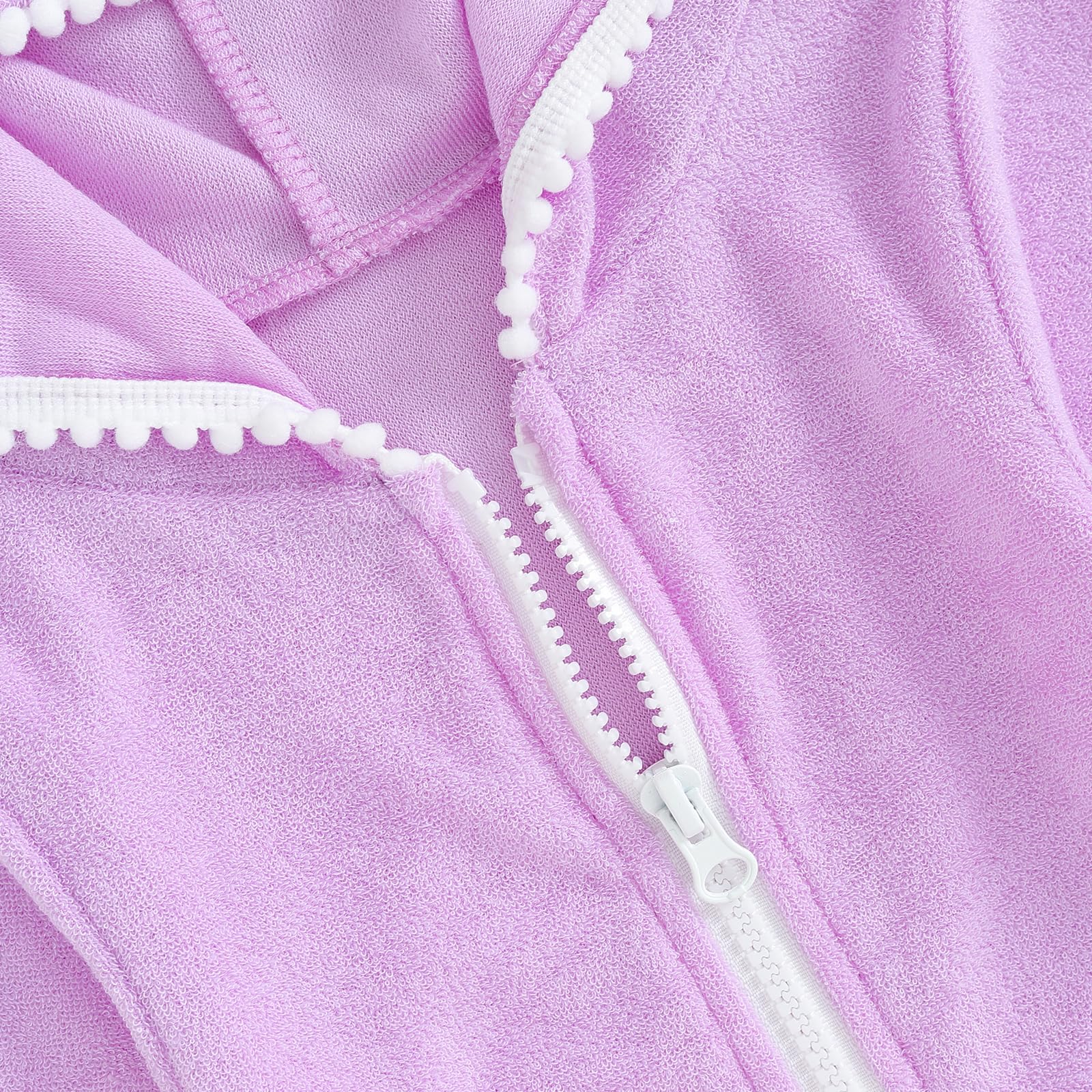 **Girls' Hooded Swim Cover Up Towel Robe - Zip Up Terry Cloth Bathing Suit Wrap for Toddler & Kids - Perfect for Pool, Beach & After Swim**