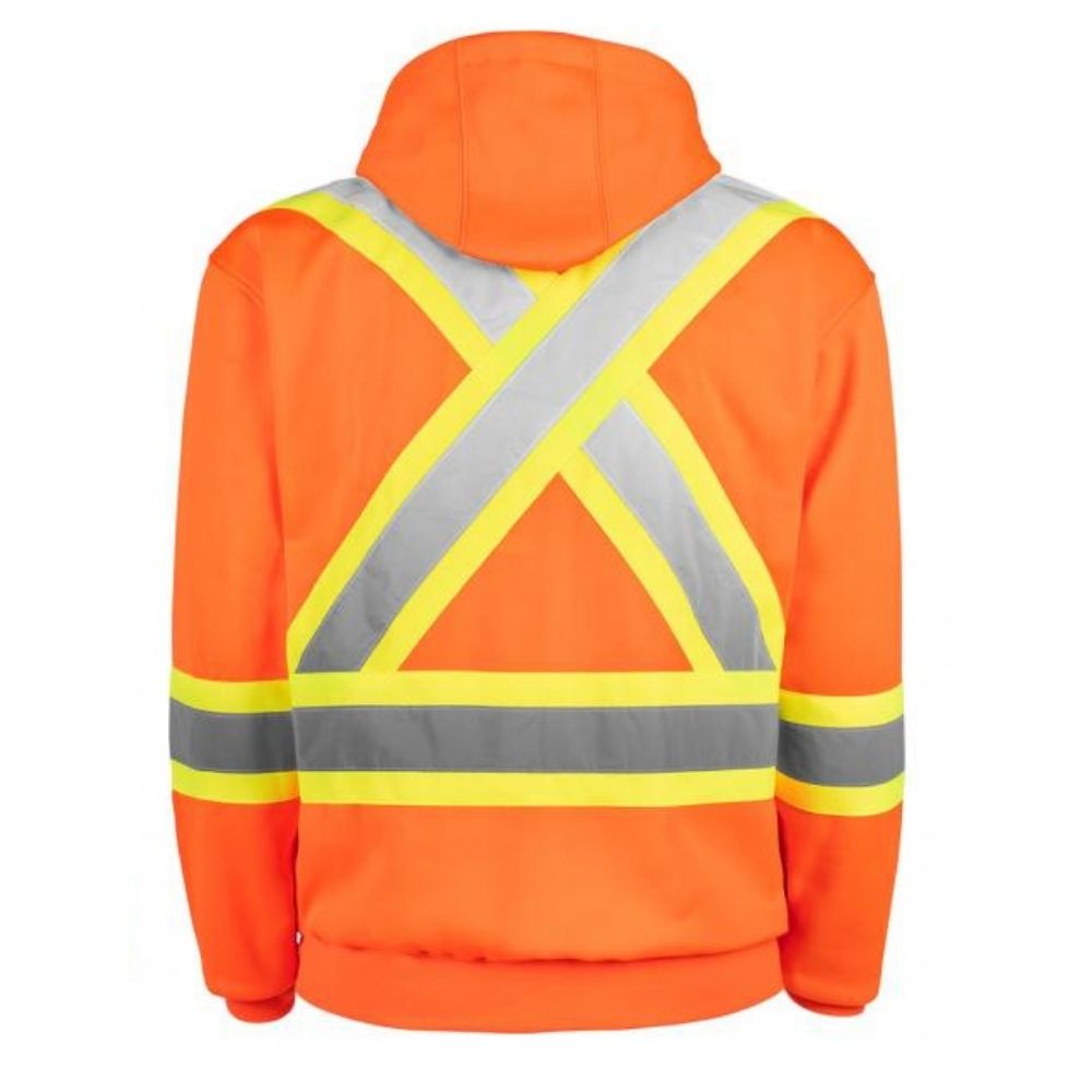 High Visibility Orange Fleece Work Hoodie - Terra Hi Viz Polyester Fleece Jacket 116506OR for Construction, Road Work & Outdoor Safety