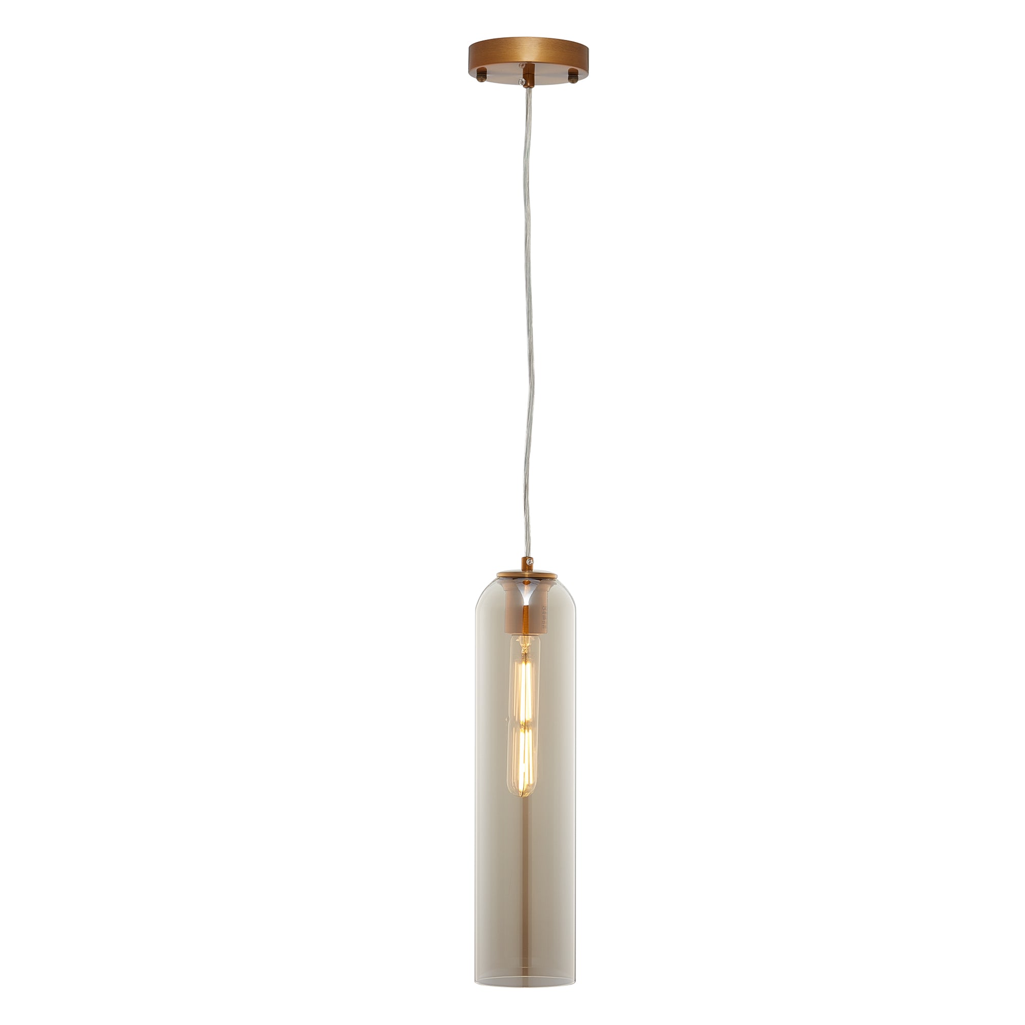 CARRO HOME Hydra Cylinder Glass Pendant Light - Modern Hanging Fixture for Kitchen Island, Dining Room & Bedroom Lighting