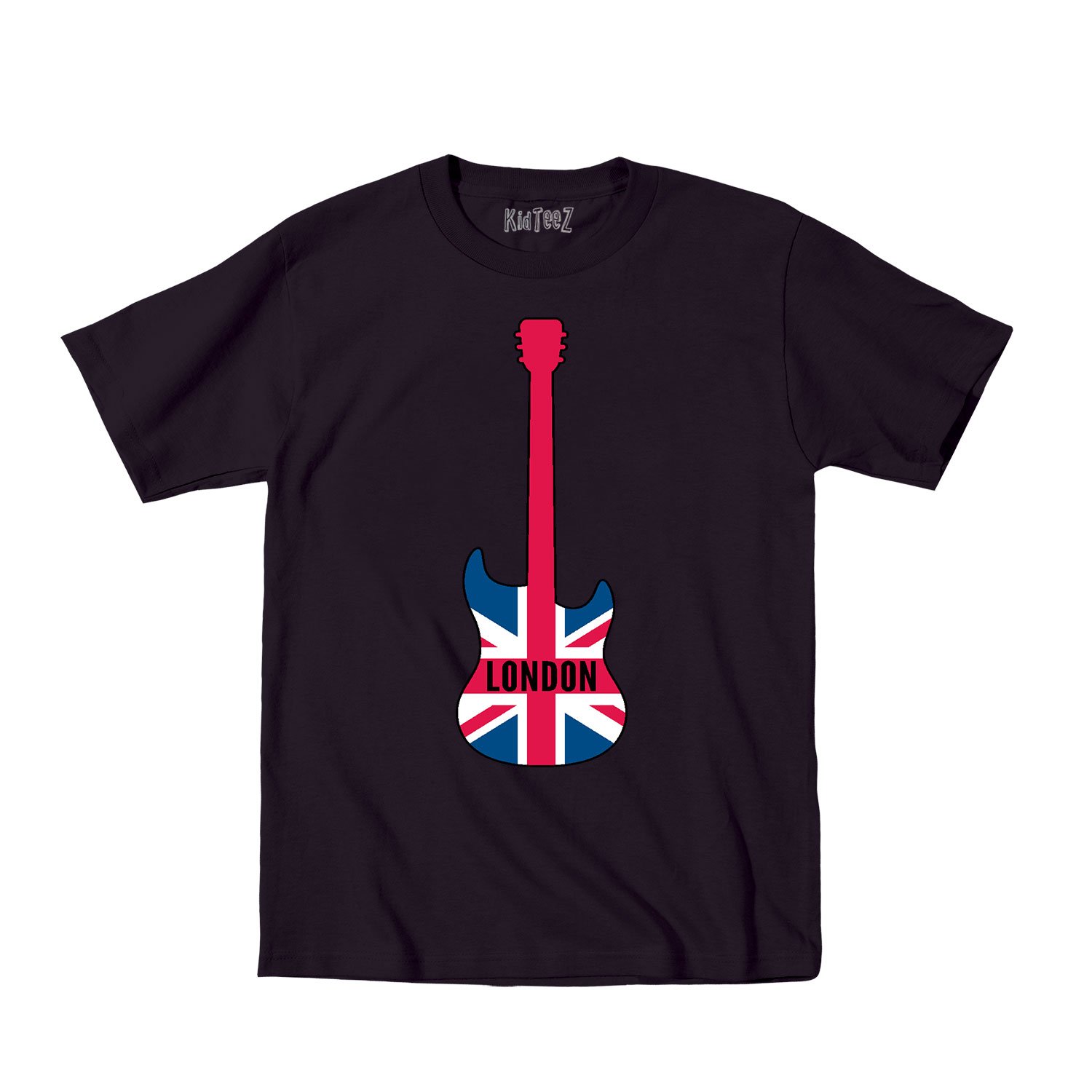 British Rock N Roll Union Jack Guitar Flag T-Shirt - Cool London UK Music Fan Apparel for Concerts & Casual Wear