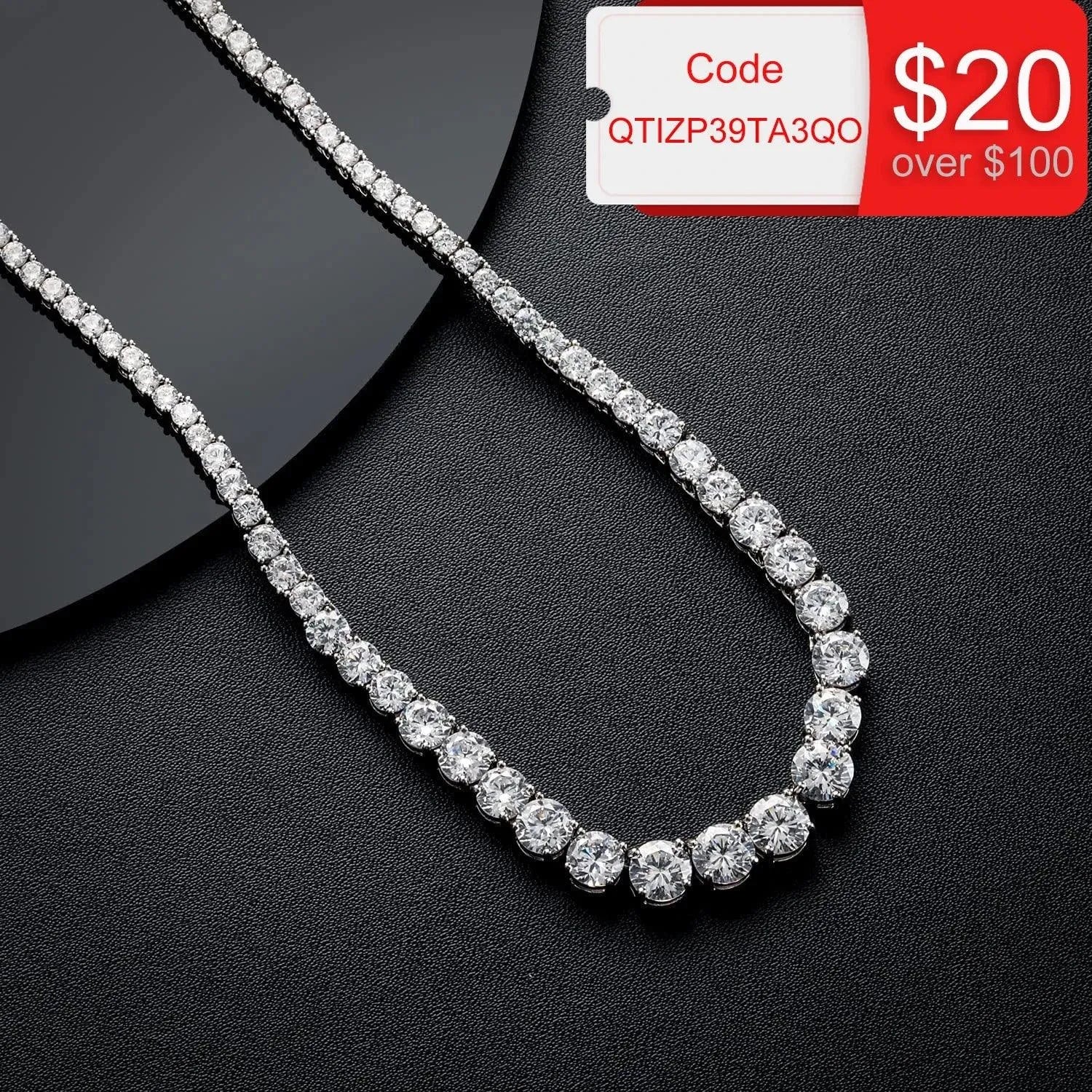 Moissanite Tennis Necklace for Women - 925 Silver Plated 18K Gold, 3.5mm Graduated Diamond Cut Stones with GRA Certificate | Elegant Jewelry Gift for Anniversary, Wedding & Special Occasions