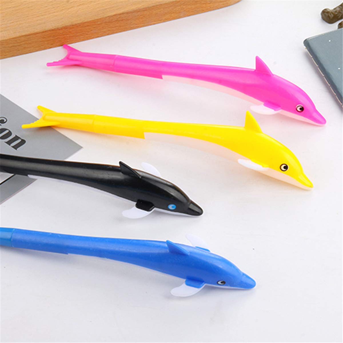 Dolphin-Shaped Gel Ink Rollerball Pens - 6 Pack Colorful Animal Design Writing Pens for School, Office & Journaling - Perfect Gift for Students & Stationery Lovers