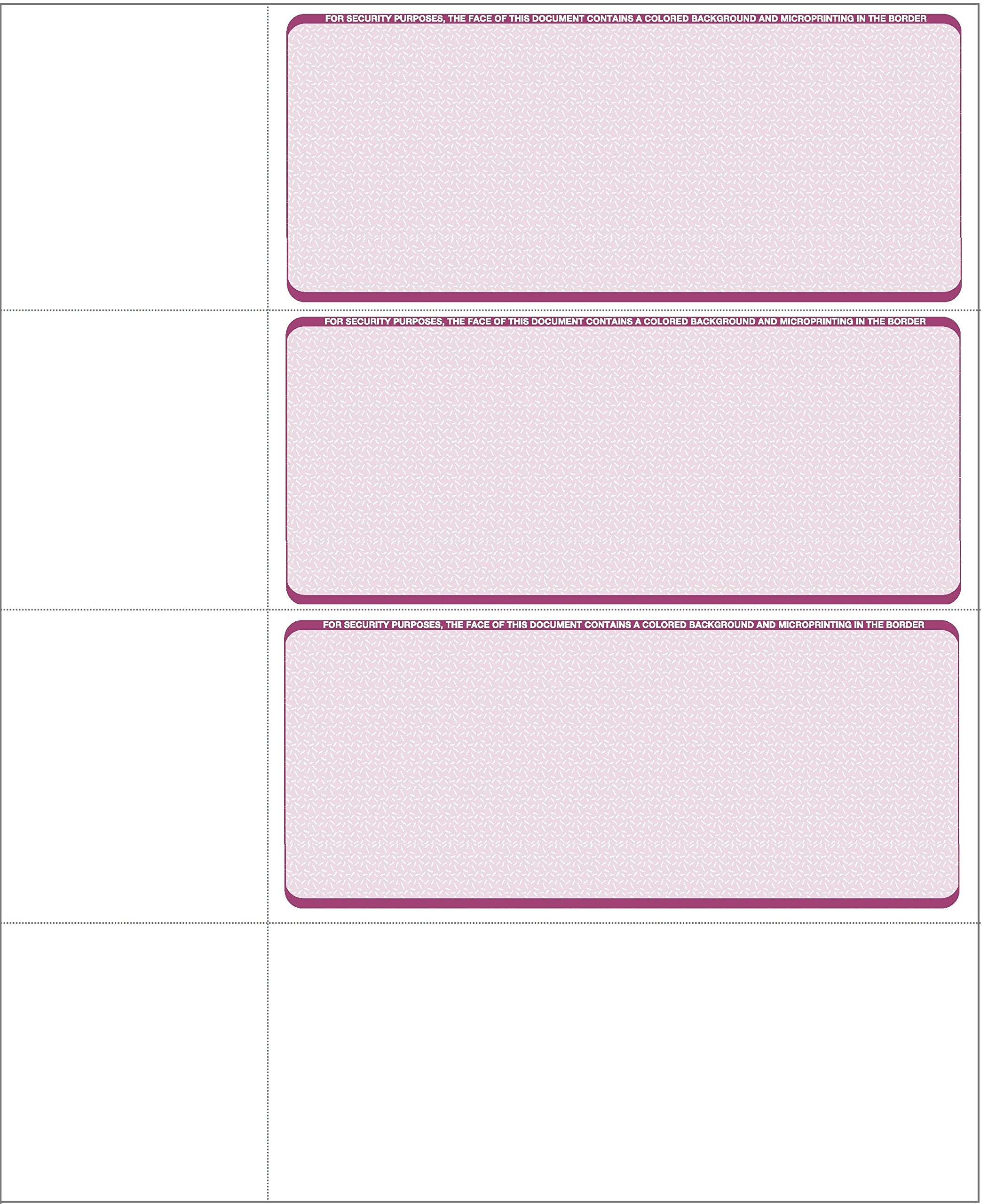 Blank Personal Wallet Checks 3 per Page - 500 Sheets (1500 Checks) Burgundy Diamond - Compatible with QuickBooks, Quicken, Versa Check & Laser Printers | Ideal for Home Office, Small Business Accounting & Personal Finance Management