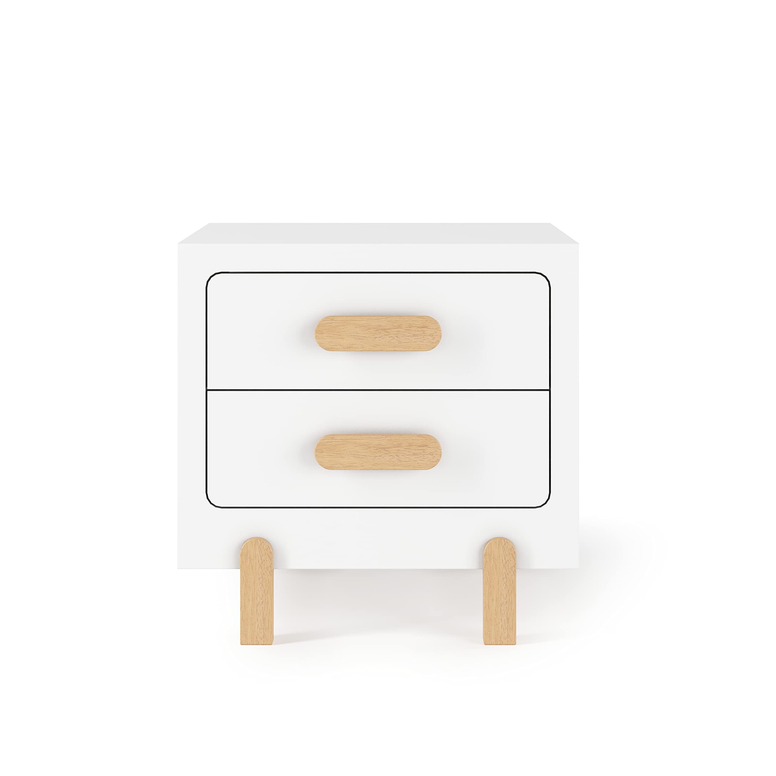 Child Craft Park Heights 2-Drawer Nightstand - Sturdy Pinewood Nursery & Bedroom Side Table with Large Storage | Made in USA | Fully Assembled Matte White | Perfect for Kids' Rooms, Guest Bedrooms & Small Spaces