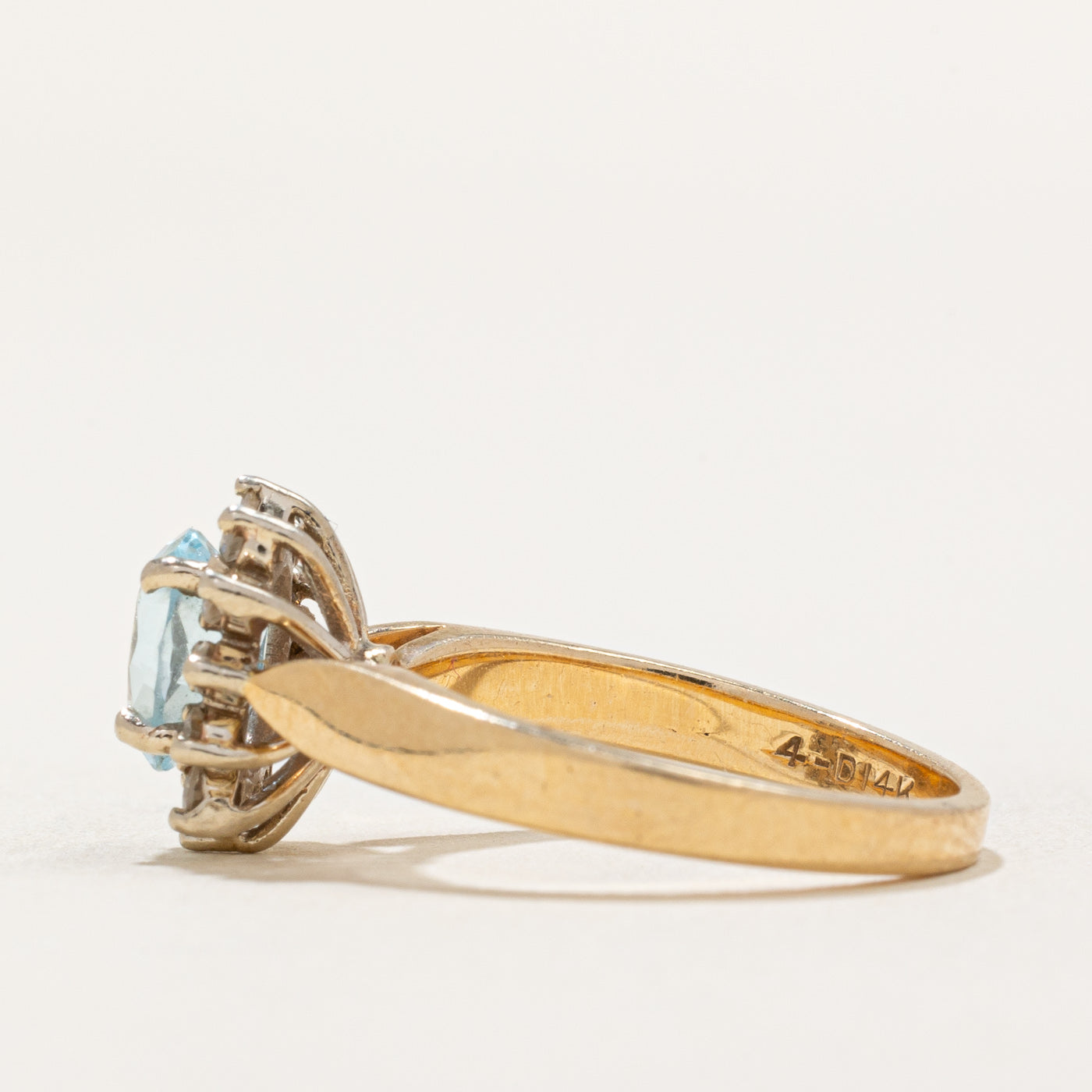 Exquisite 0.75ct Topaz & 0.10ct Diamond Petal Ring - Size 4.5 - Elegant Floral Jewelry for Women - Perfect for Weddings, Anniversaries & Special Occasions