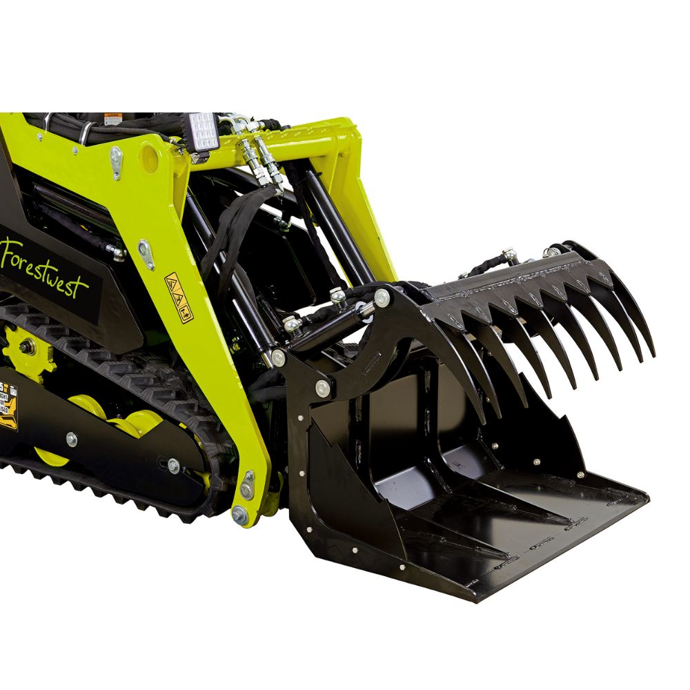 Forestwest BM700#31395 Skid Steer Grapple Bucket with Plain Bottom - Perfect for Landscaping, Tree Removal & Construction Debris Cleanup