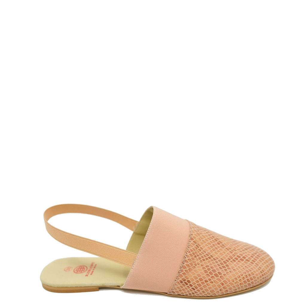 Blublonc Salmon Snakeskin Mule Slippers for Women - Comfortable House Shoes with Non-Slip Sole - Perfect for Indoor, Lounge, Spa & Home Relaxation