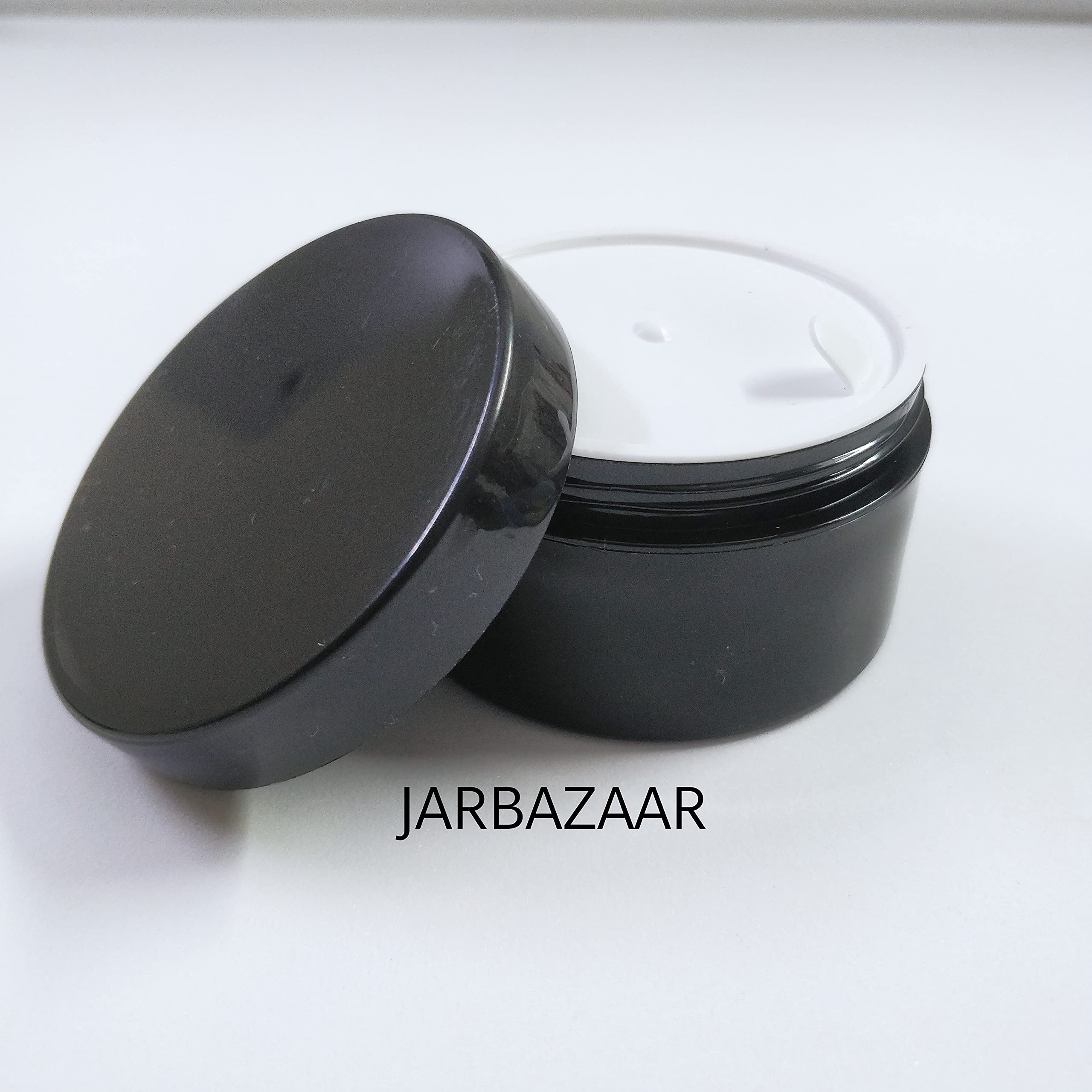 JARBAZAAR 8-Piece Plastic Cosmetic Containers Set (50g Each) - Empty Travel-Friendly Jars with Inner Lids for DIY Creams, Body Butter & Lotions | Perfect for Home Spa, Skincare Storage & Travel Essentials