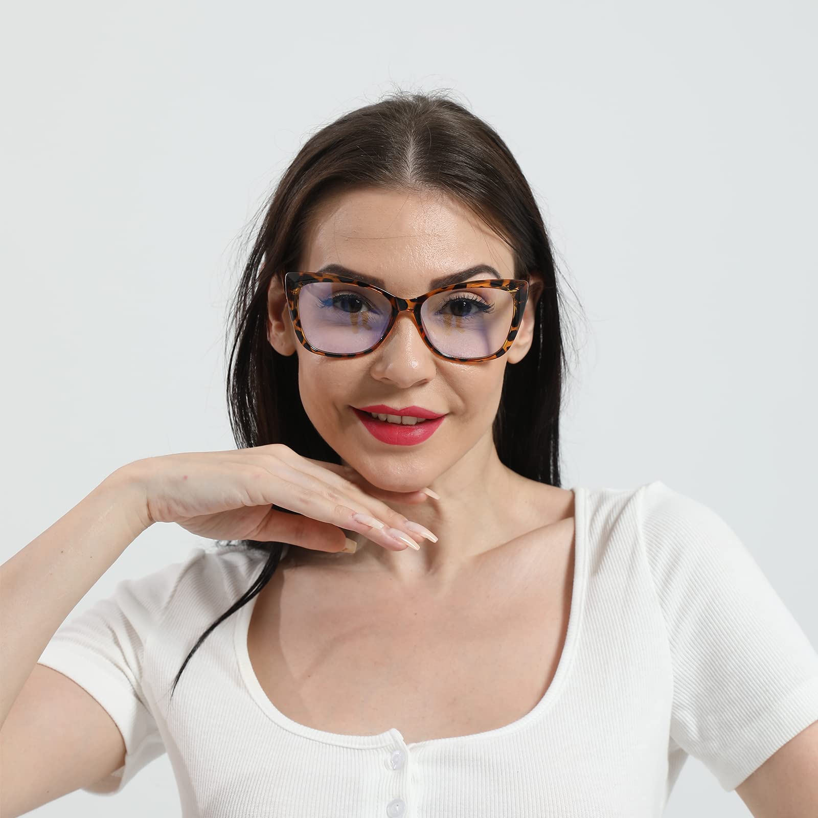 Cat Eye Blue Light Blocking Reading Glasses for Women +3.0 - 3 Pack for Office & Screen Use