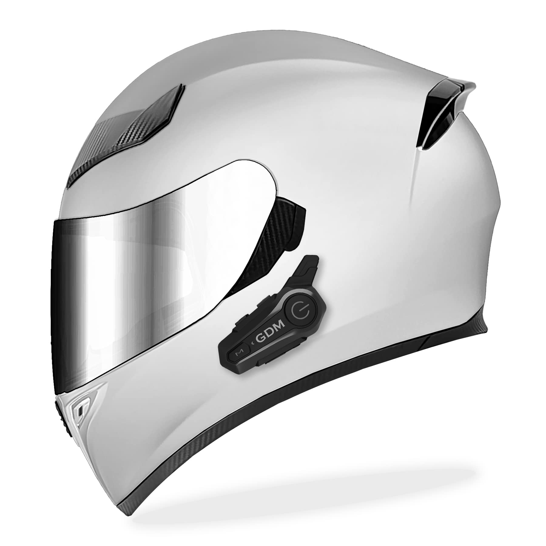 GDM Ghost Motorcycle Helmet Bluetooth Intercom with HyperSonic Technology - Wireless Communication for Riders, Group Intercom & GPS Navigation - Perfect for Road Trips, Touring & Adventure Riding