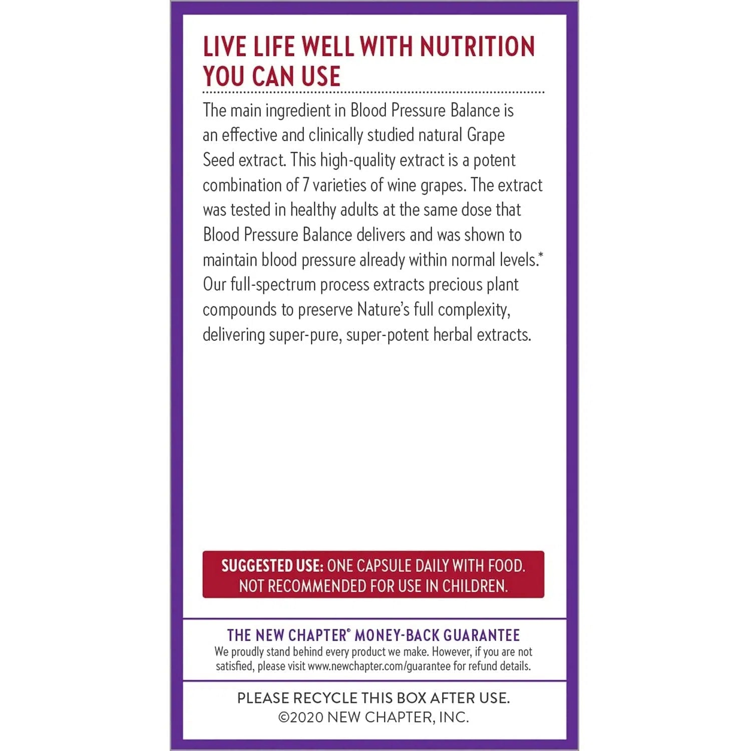 New Chapter Blood Pressure Balance Supplement - Natural Support for Healthy Blood Pressure Levels - Perfect for Daily Wellness & Heart Health