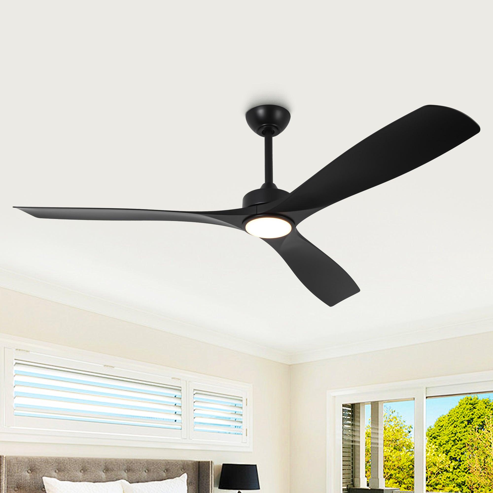 60 Inch Alexi DC Motor Modern Ceiling Fan with LED Light and Remote Control - Perfect for Living Room, Bedroom, and Office Spaces