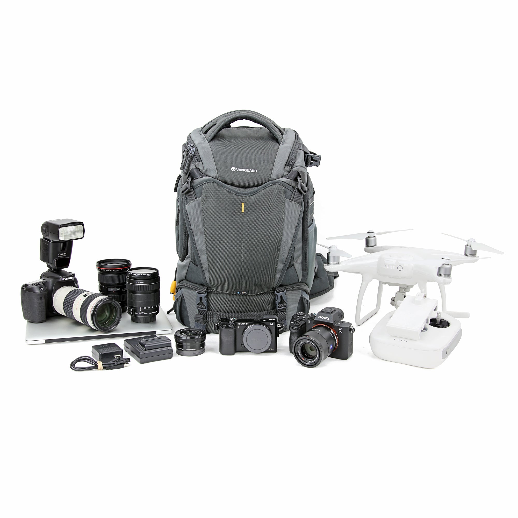Alta Sky 45D Professional DSLR Camera Backpack - Waterproof & Shockproof Photography Bag for Travel, Hiking & Outdoor Shooting (Black/Gray)