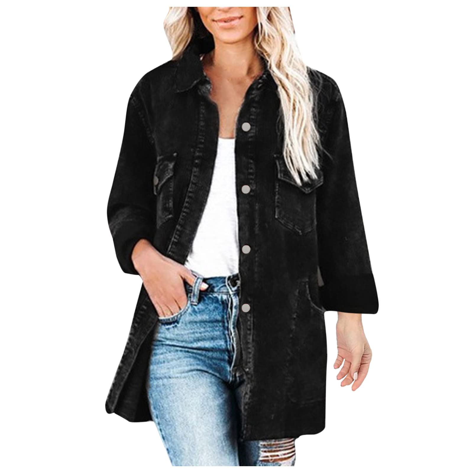Women's Black Athletic Jacket - Casual V-Neck Long Sleeve Button Up Sweater for Winter | Perfect for Outdoor Activities, Workout & Daily Wear
