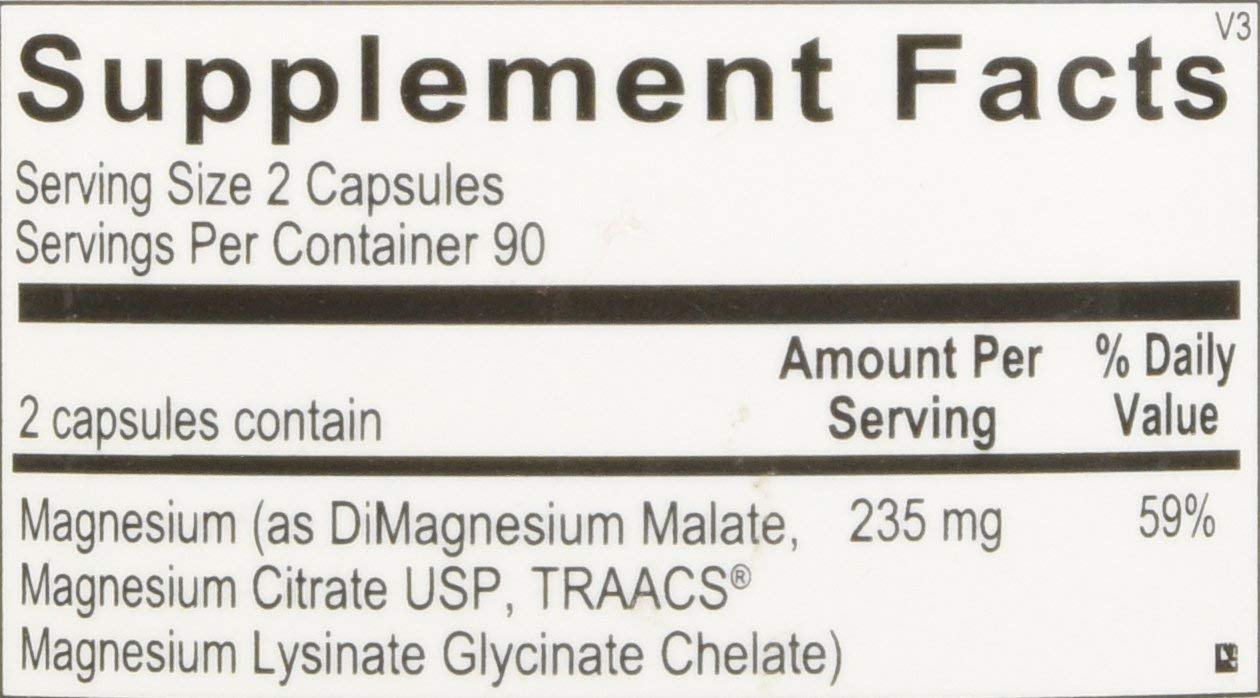 Ortho Molecular Products Reacted Magnesium 180 Capsules - High Absorption Magnesium Supplement for Muscle Relaxation, Sleep Support & Stress Relief - Perfect for Athletes & Active Lifestyles
