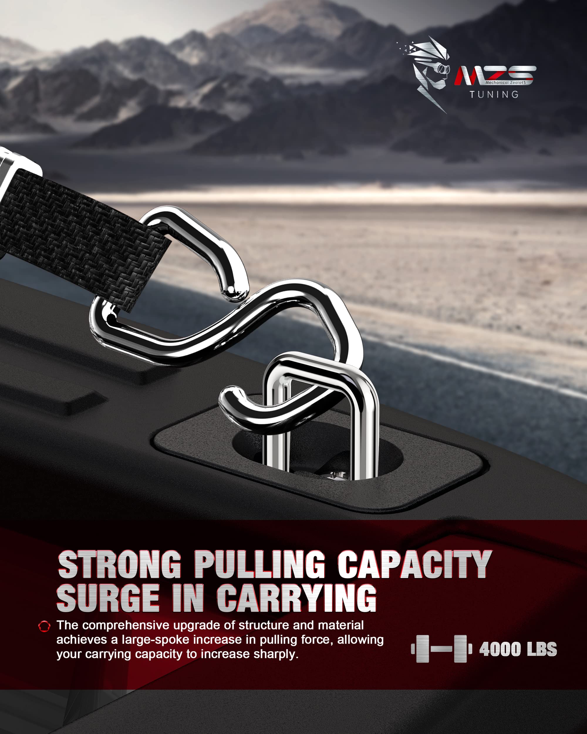 Retractable D-Ring Tie Down Anchors - Heavy Duty All Metal 4 Pack for Ram, F150, Super Duty, Silverado, Sierra & Ranger Trucks - Secure Cargo in Truck Beds for Camping, Moving & Hauling
