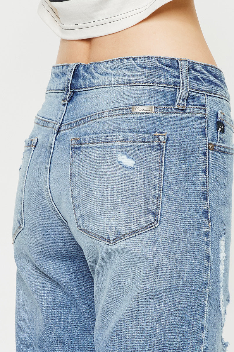 Devika Mid Rise Boyfriend Jeans for Women - Comfortable Stretch Denim Pants with Relaxed Fit - Perfect for Casual Outings, Work and Weekend Wear