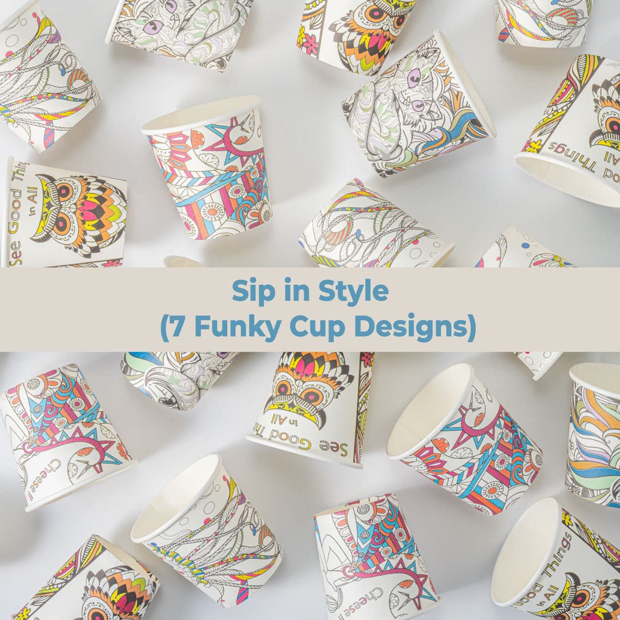 100-Pack 4oz Disposable Paper Cups - Eco-Friendly Art Kups for Mouthwash, Espresso, Coffee, Ice Cream & More | Perfect for Home, Office, Kids & Parties | Small Bathroom Cups for Daily Use & Entertaining