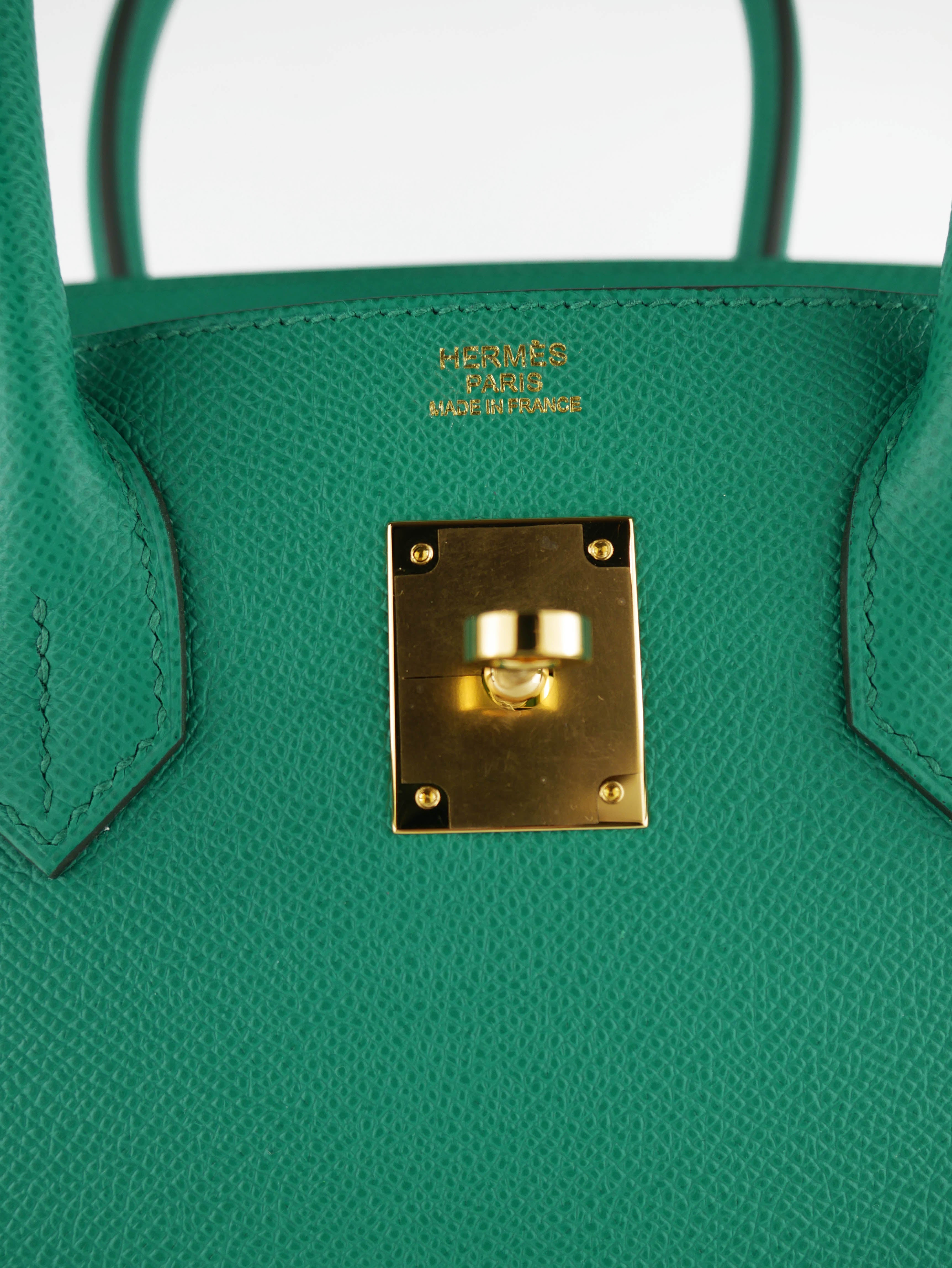 Authentic Hermes Birkin 30 Handbag in Vert Jade Green - Luxury Tote Bag for Women, Perfect for Work, Travel & Special Occasions