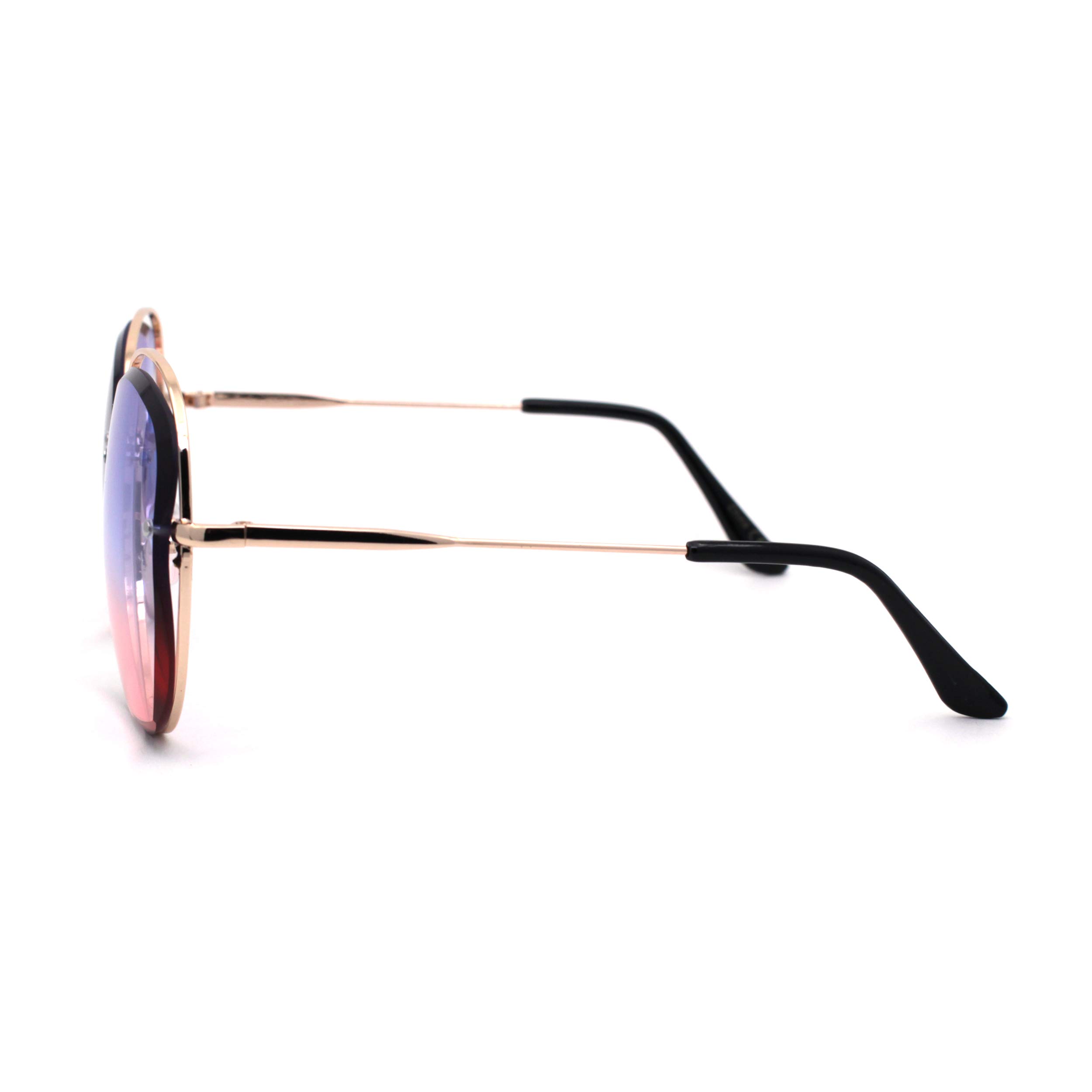 Women's Exposed Lens Butterfly Diva Fashion Sunglasses - Trendy Cat Eye Shades for Women - UV Protection - Perfect for Beach, Party & Summer Outfits