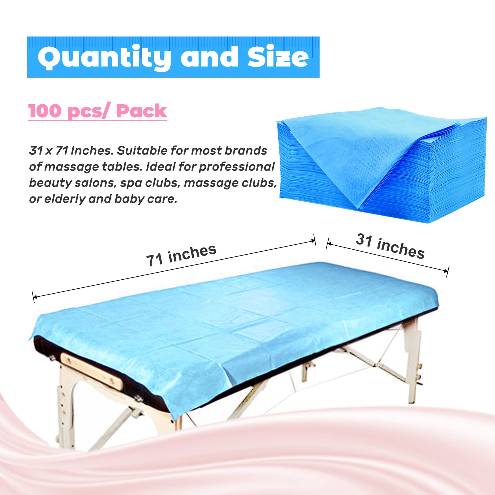 100pcs Disposable Massage Table Sheets - 31