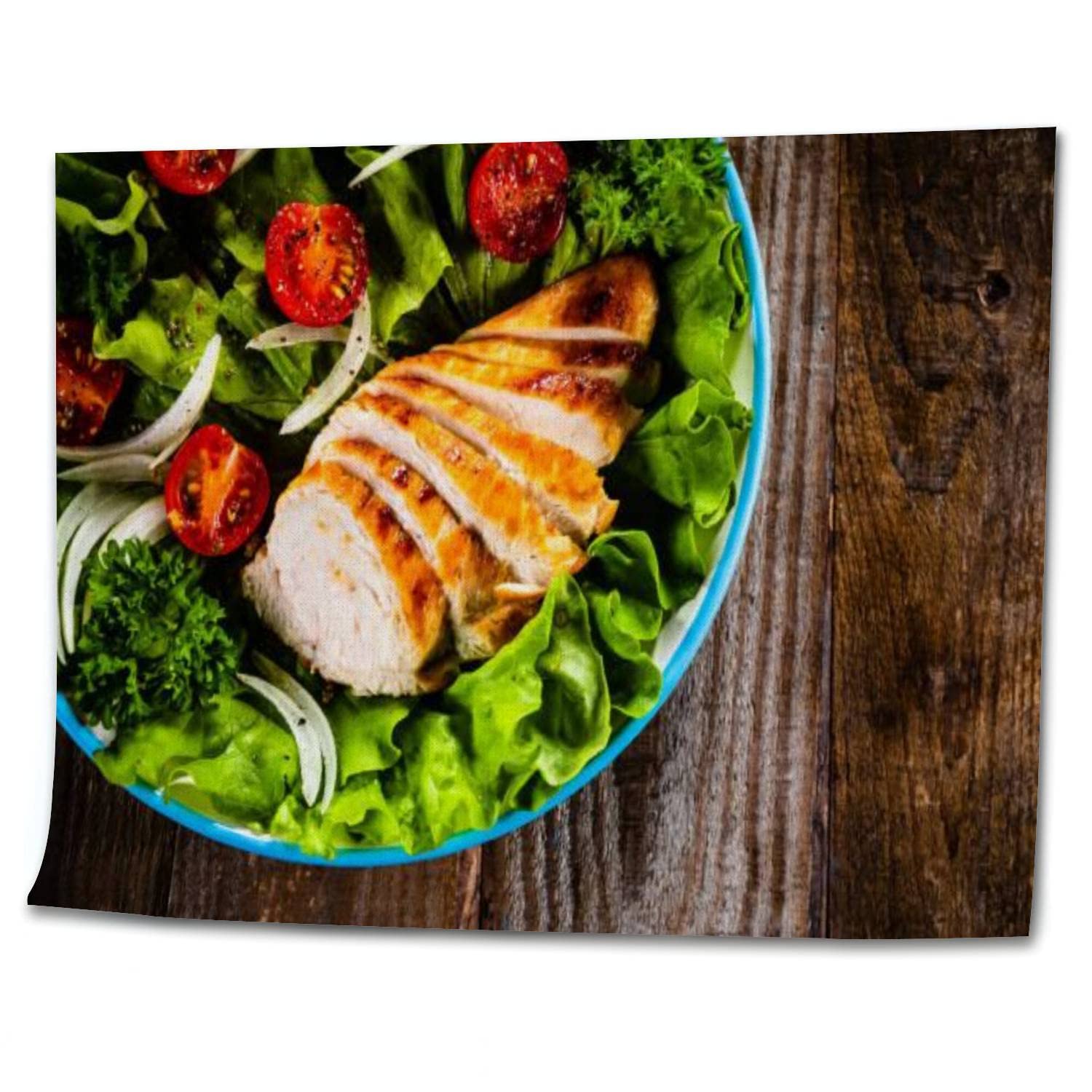 DIY Caesar Salad Vegetable and Roast Chicken Digital Oil Painting Kit - Acrylic Paint by Numbers for Adults, Kids & Beginners - Wall Art Decor for Kitchen, Dining Room & Home