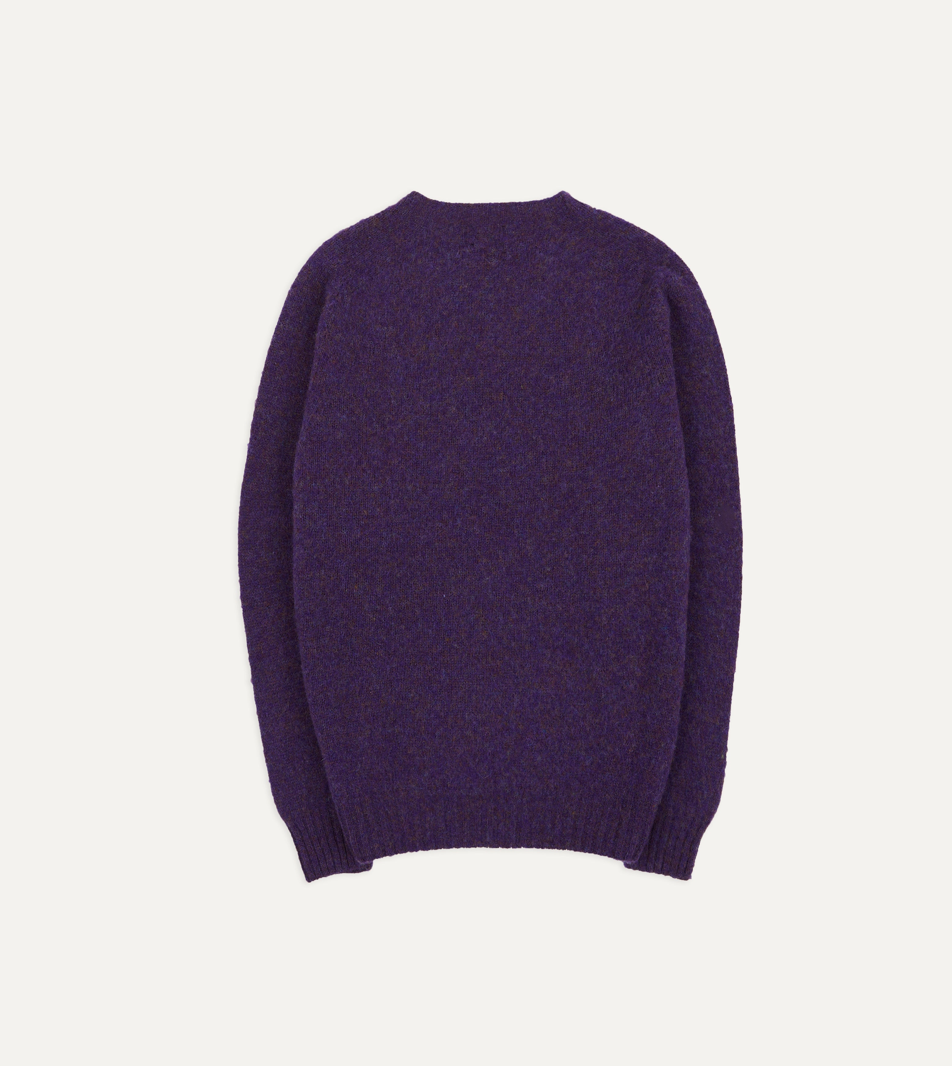 Soft Lavender Brushed Shetland Wool Crew Neck Sweater for Women - Cozy Winter Pullover for Casual Wear & Office Outfits