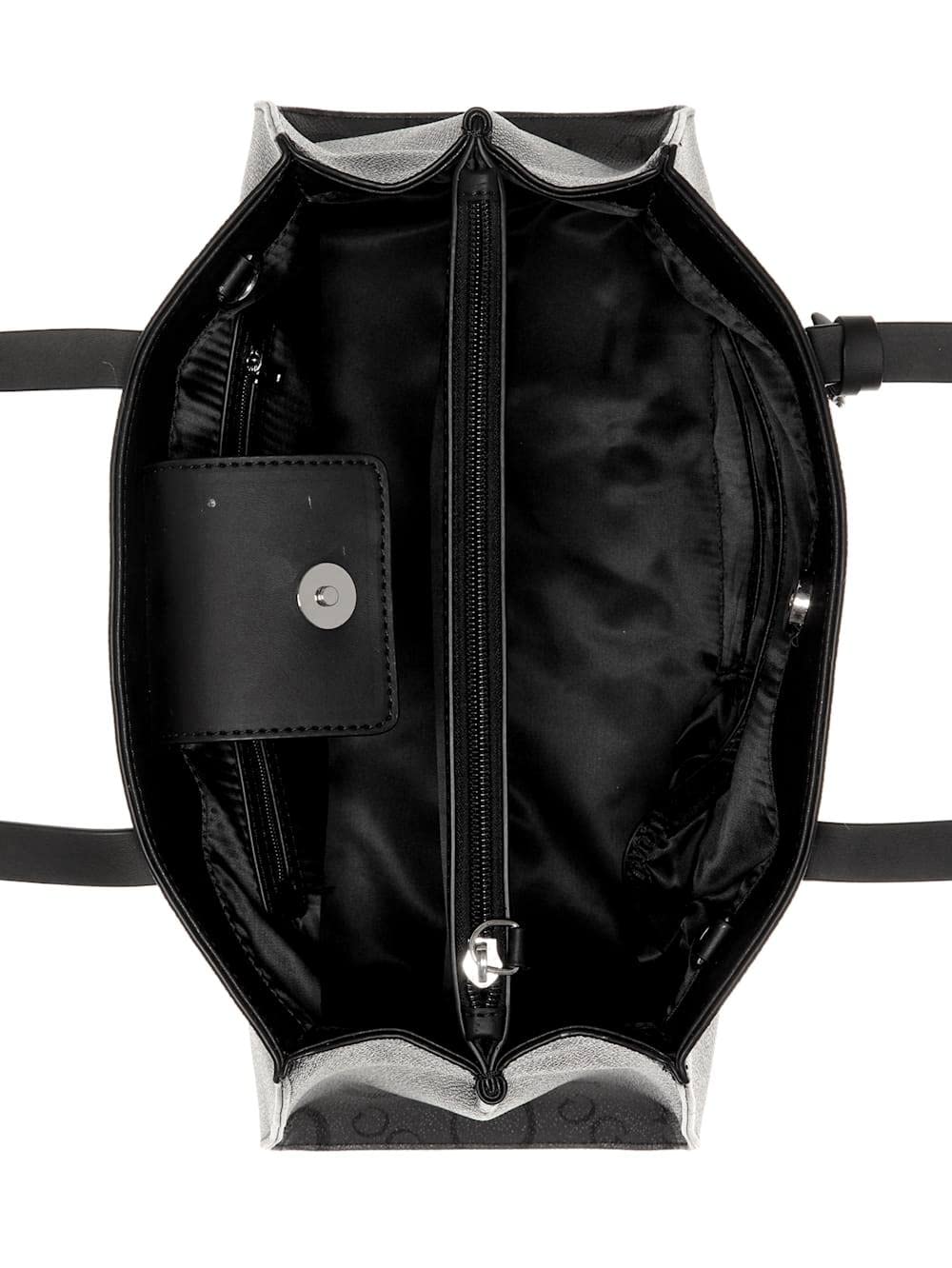GUESS Women's Elsa Logo Print Satchel Crossbody Bag - Stylish Handbag & Tote Purse for Everyday Use, Work, Travel & Shopping (Black)