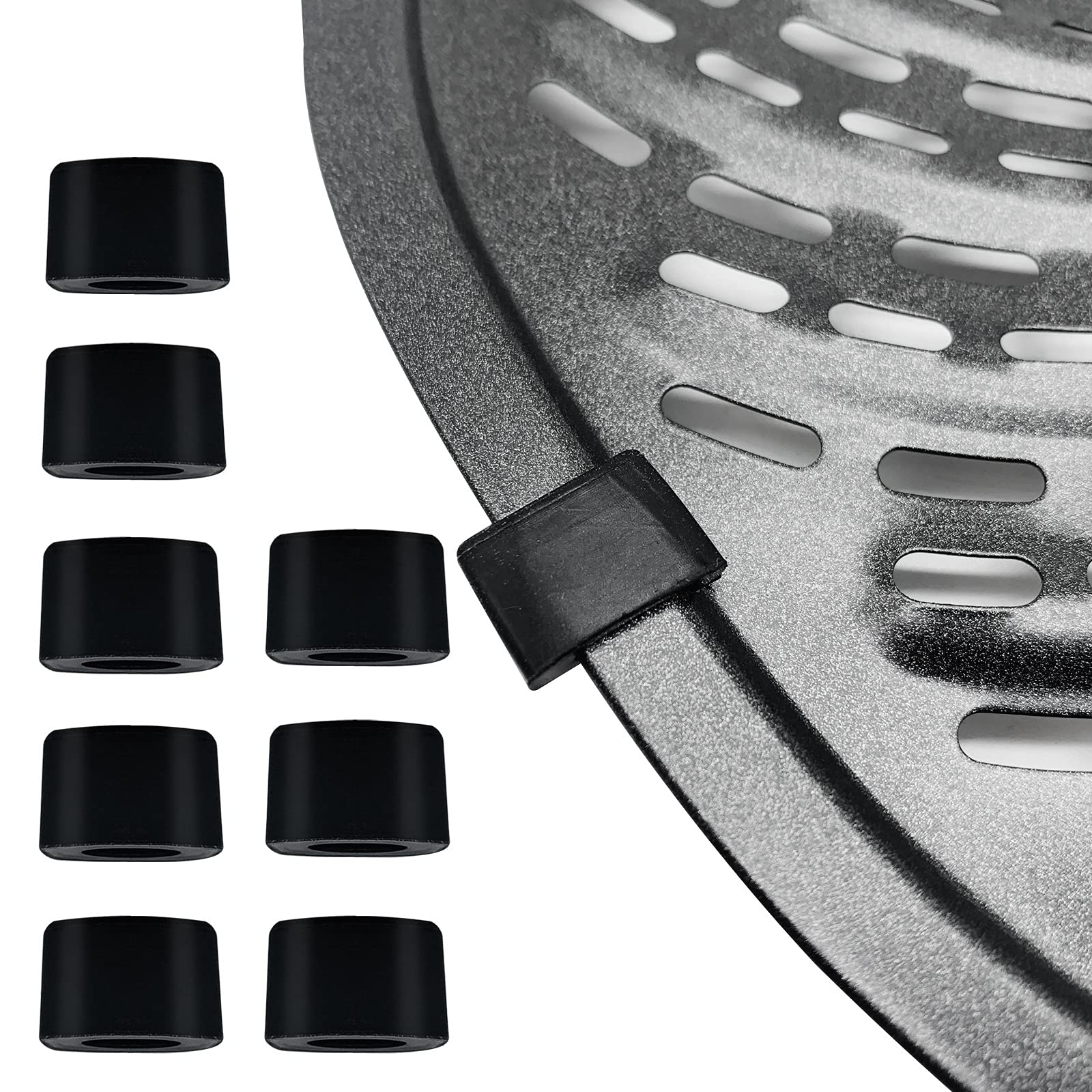 8PCS Upgraded Air Fryer Rubber Bumpers for 7QT PowerXL & Gowise Air Fryers - Non-Slip Silicone Feet Replacement Parts for Grill Pan & Tray - Perfect for Kitchen Safety & Stability While Cooking