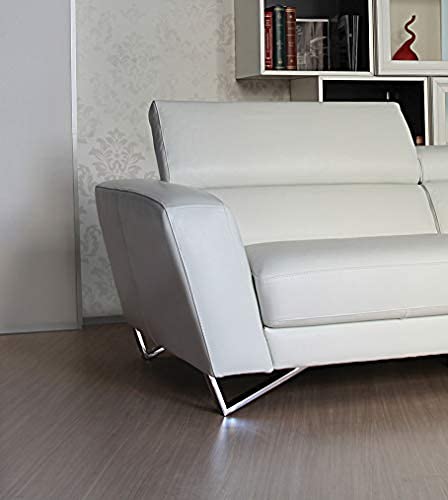 Matisse Sparta Leather Sectional Sofa with Left Facing Chaise in White | Modern Luxury Living Room Furniture | Perfect for Family Gatherings & Movie Nights