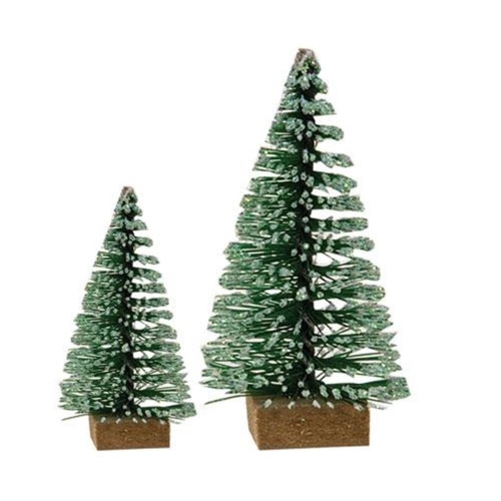 12-Pack Mini Frosty Bottle Brush Trees - Christmas Decorations for Tabletop, DIY Crafts, and Holiday Party Decor - Perfect for Winter Wonderland Scenes and Festive Home Styling