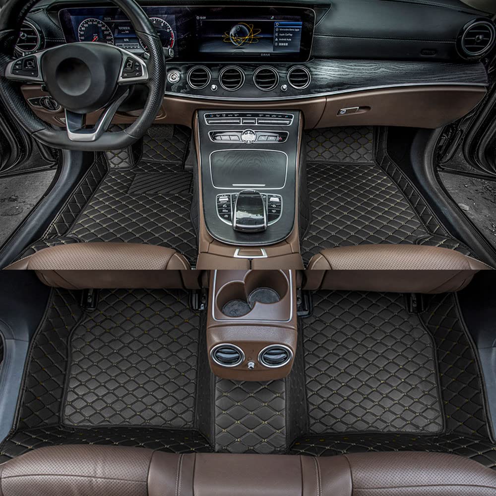 Premium All-Weather Non-Slip Leather Floor Mats for Dodge Charger (2007-2022) | Custom Fit Floor Liners | Compatible with Charger RT 2020-2022 | Black & Beige Options | Perfect for Daily Commuting, Road Trips & Winter Protection