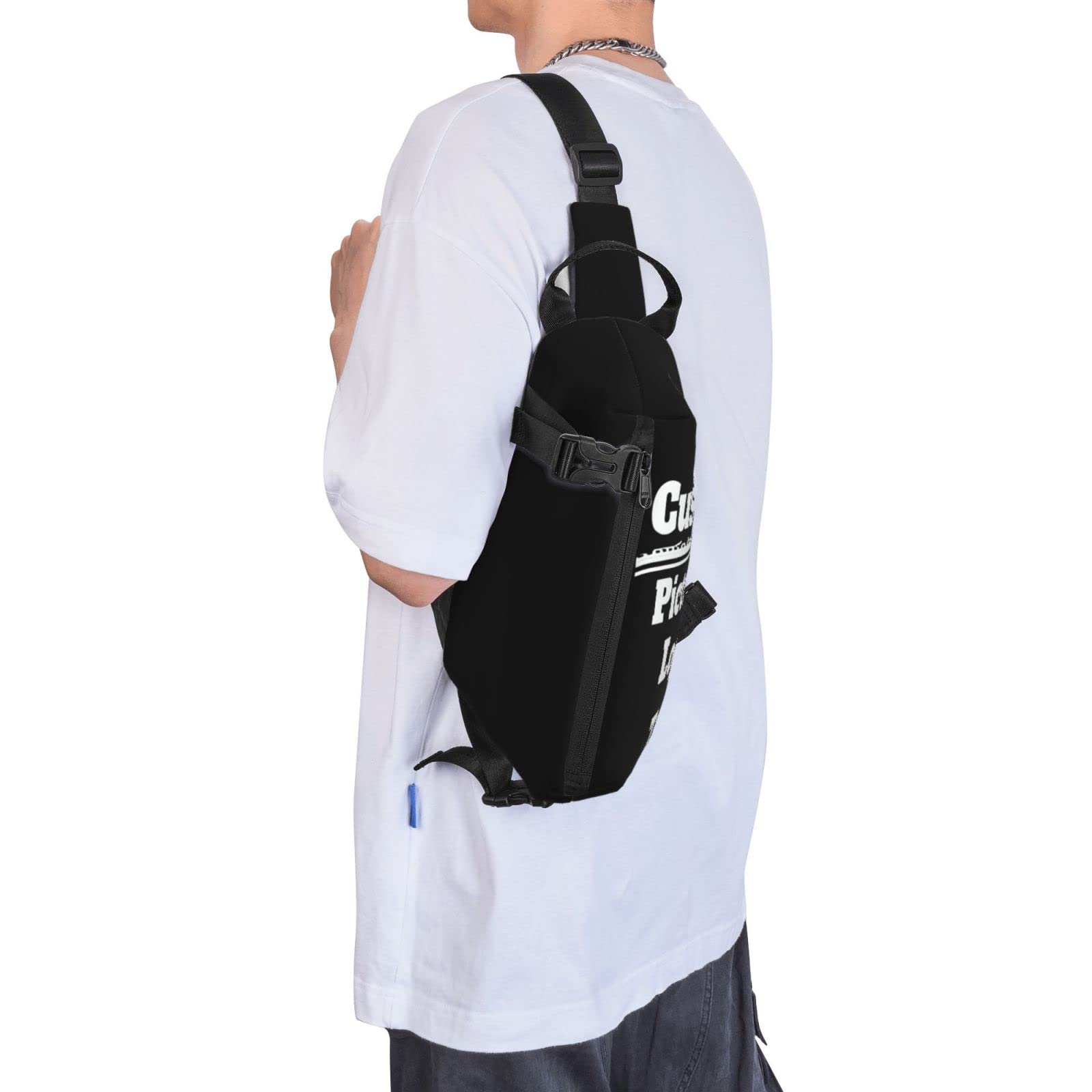 Custom Crossbody Chest Bag - Personalized Design Sport Shoulder Bag for Men | Add Your Own Photo & Design | Perfect for Gym, Travel & Everyday Use