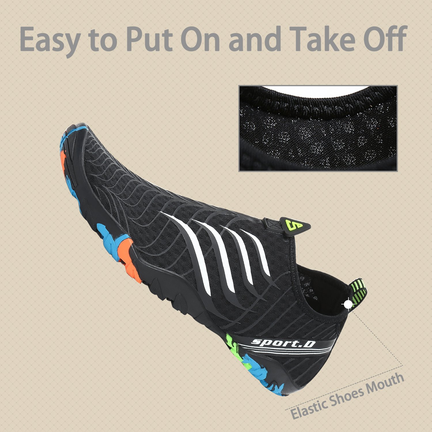 **Mens & Womens Water Shoes - Quick Dry Aqua Swim Shoes for Beach, Diving, Surfing, Kayaking, Yoga & Water Sports - Barefoot Comfort for Outdoor Activities**
