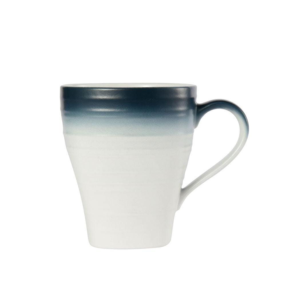 Swirl Ombre Blue Square 16-Piece Dinnerware Set - Service for 4 - Elegant Tableware for Modern Dining, Dinner Parties & Home Decor