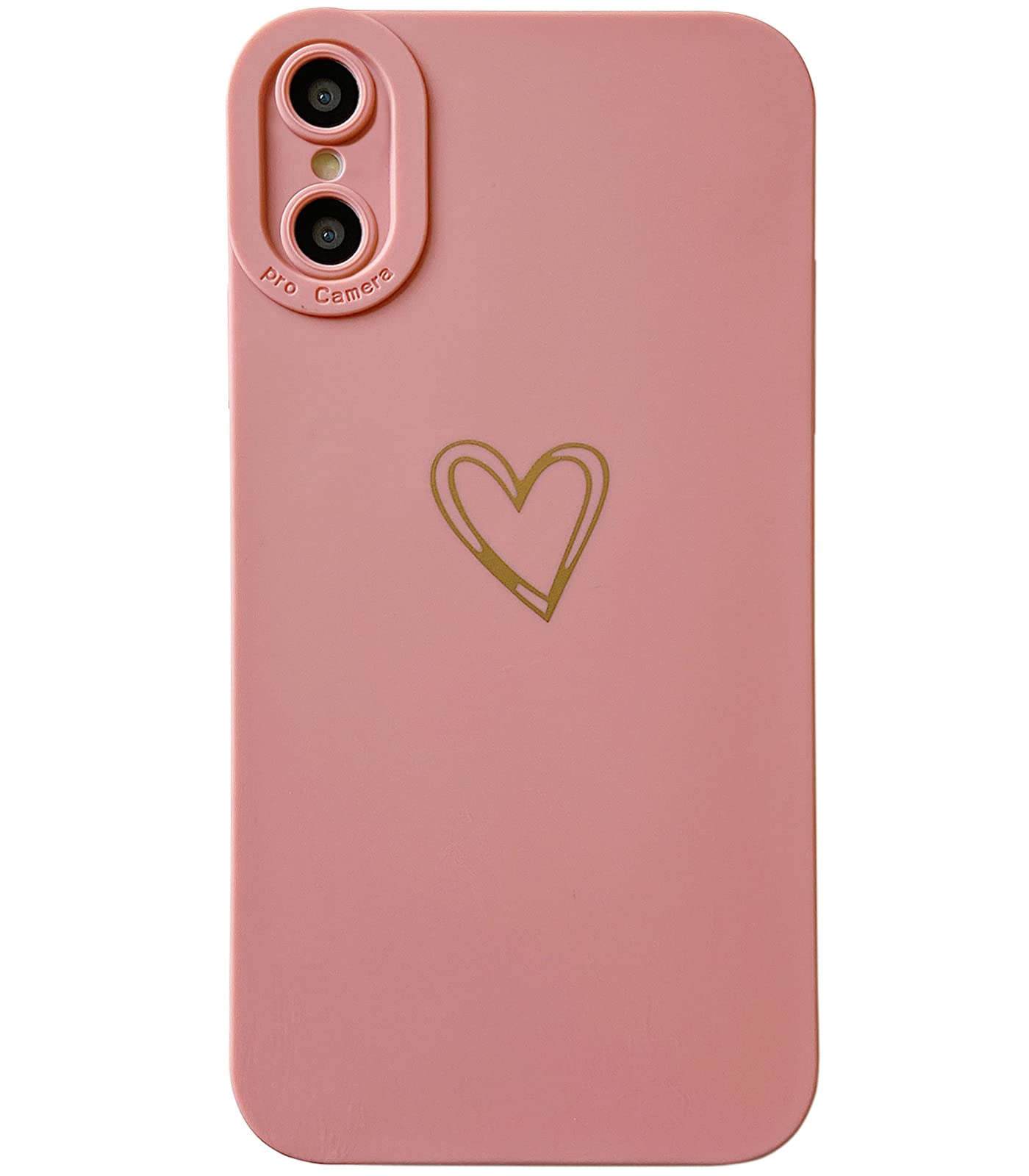 Qokey Cute Plated Love Heart iPhone X/Xs Case 5.8