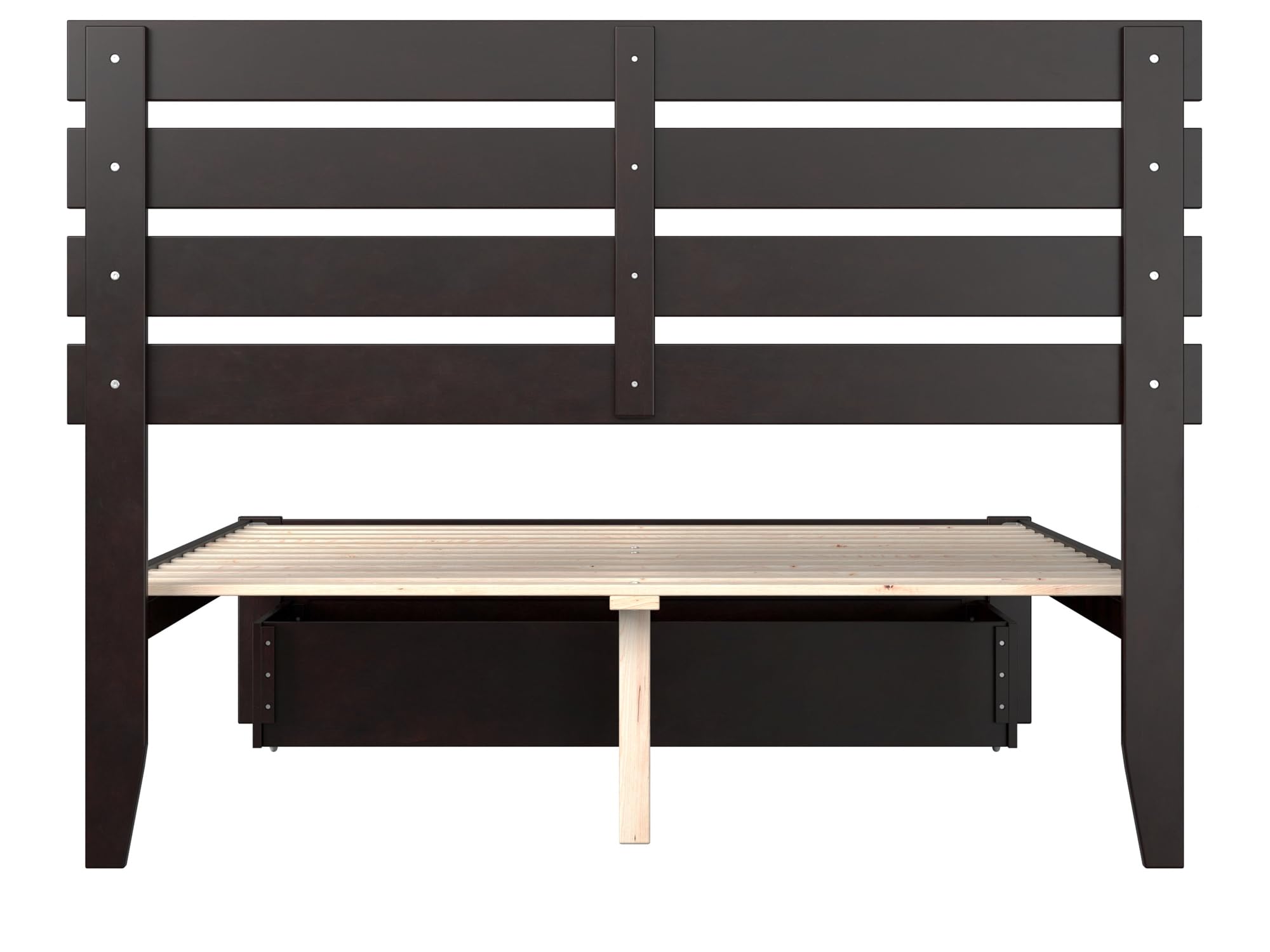 AFI Oxford Full Size Platform Bed Frame with Storage Drawer & USB Charging Station - Espresso Finish, Modern Bedroom Furniture for Small Spaces & Apartments
