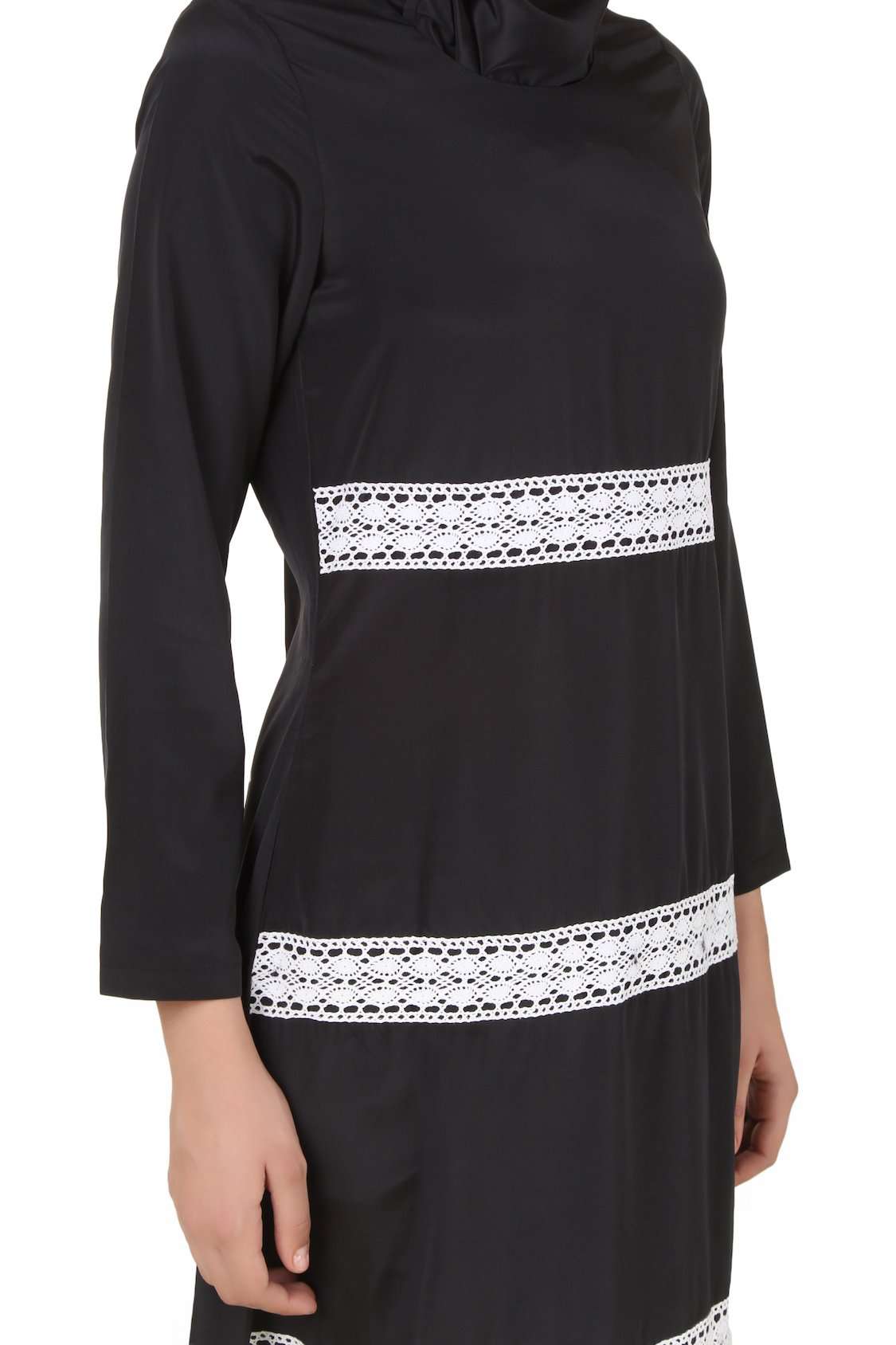 Elegant Black Nida Abaya for Women - Modest Islamic Prayer Dress - Perfect for Mosque, Eid, and Special Occasions