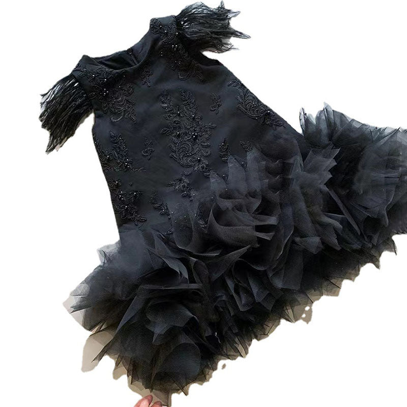 Baby Girl Fluffy Mesh Pageant Dress - Elegant & Comfortable for Parties, Pageants, and Special Occasions